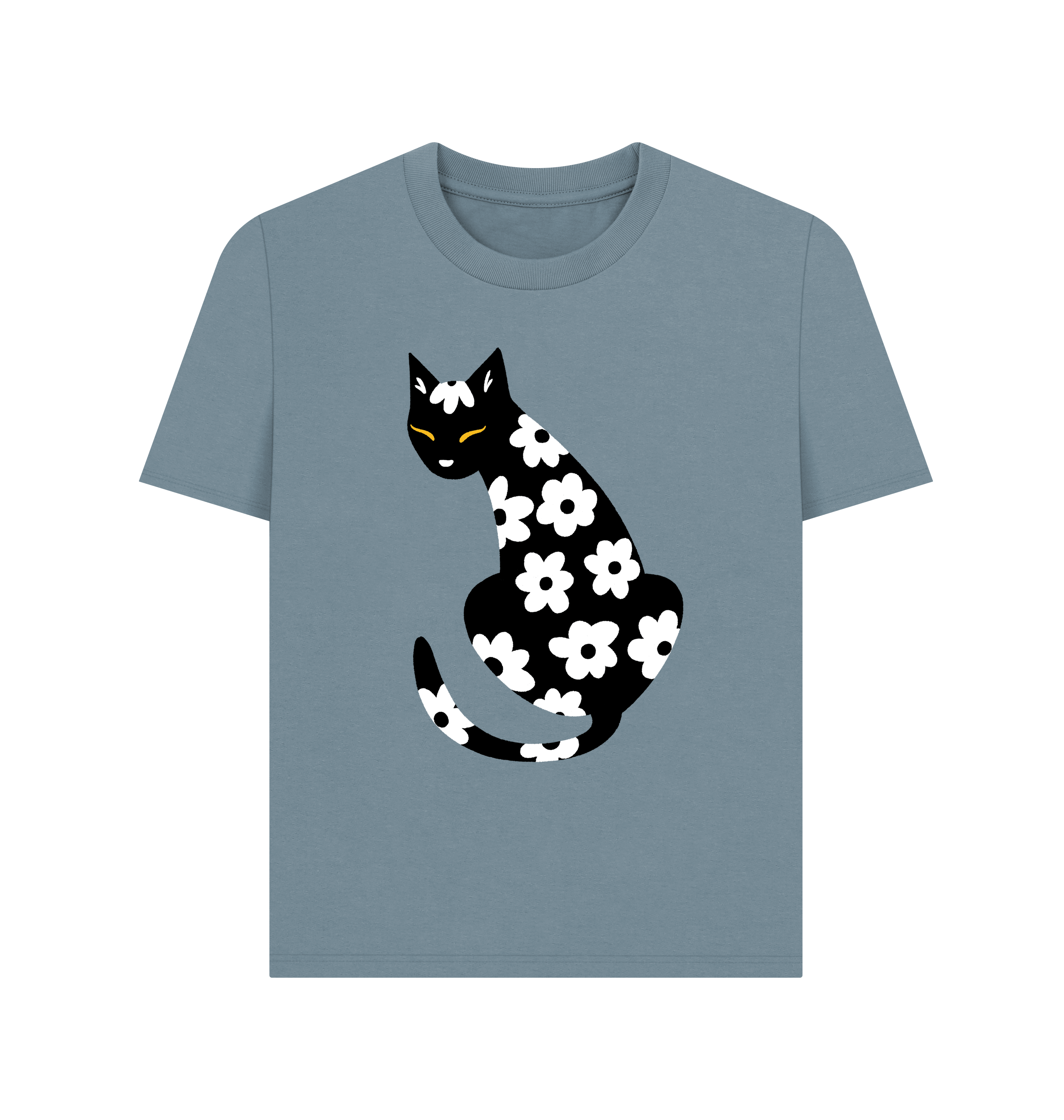 Stone Blue Printed T-shirt Front