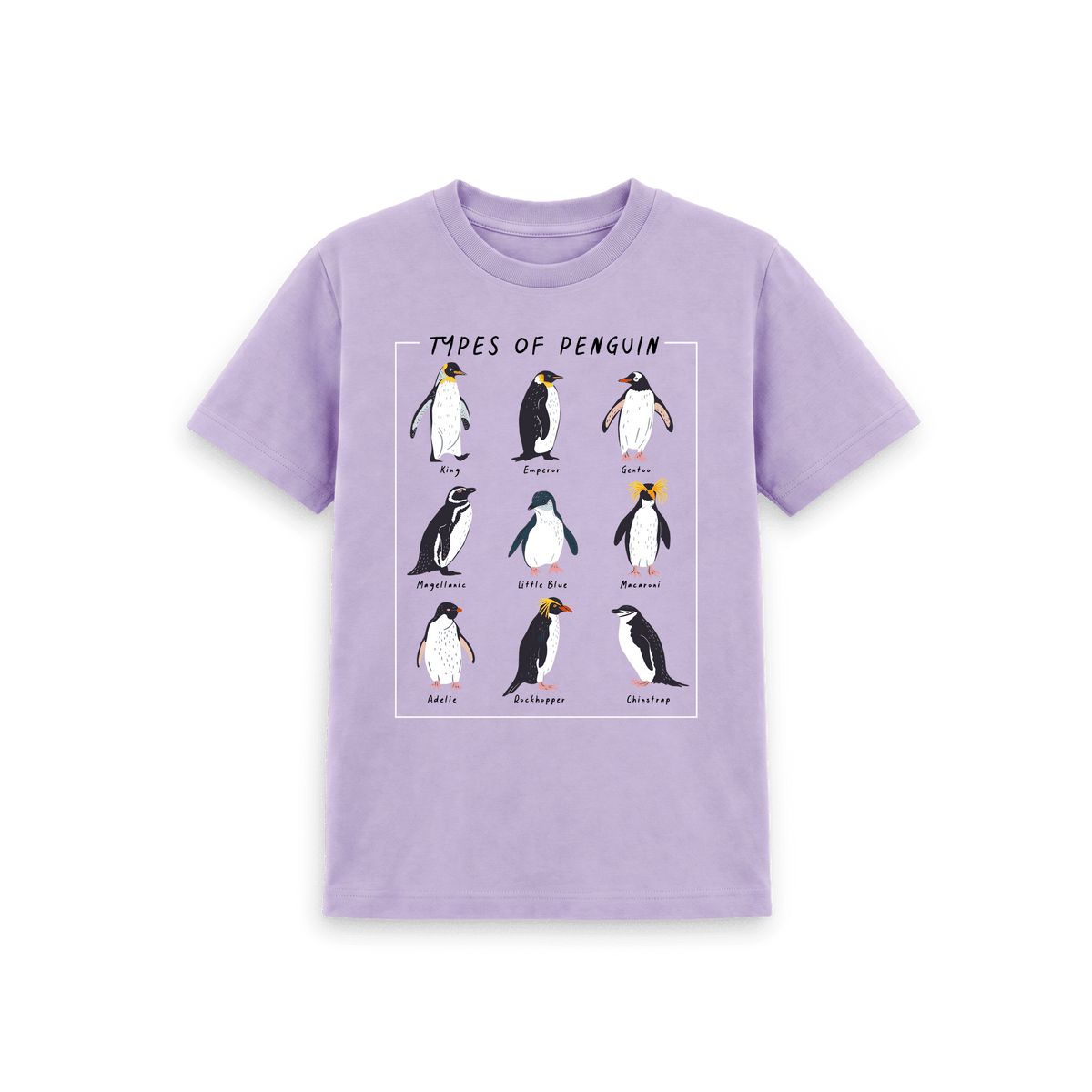 Soft Lilac Printed Kids T-Shirt Front