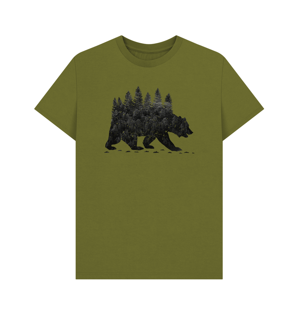 Moss Green Printed T-shirt Front