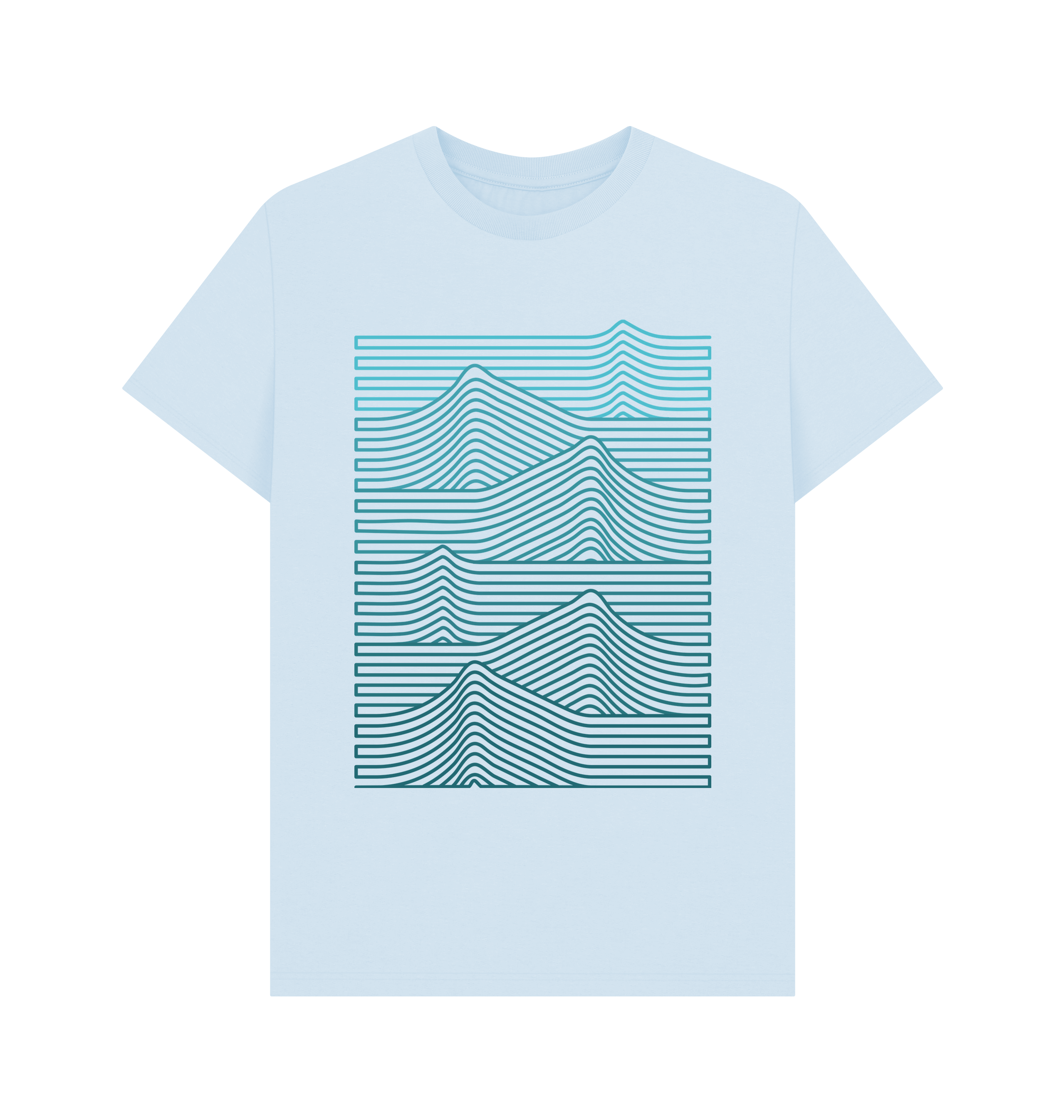 Sky Blue Printed T-shirt Front