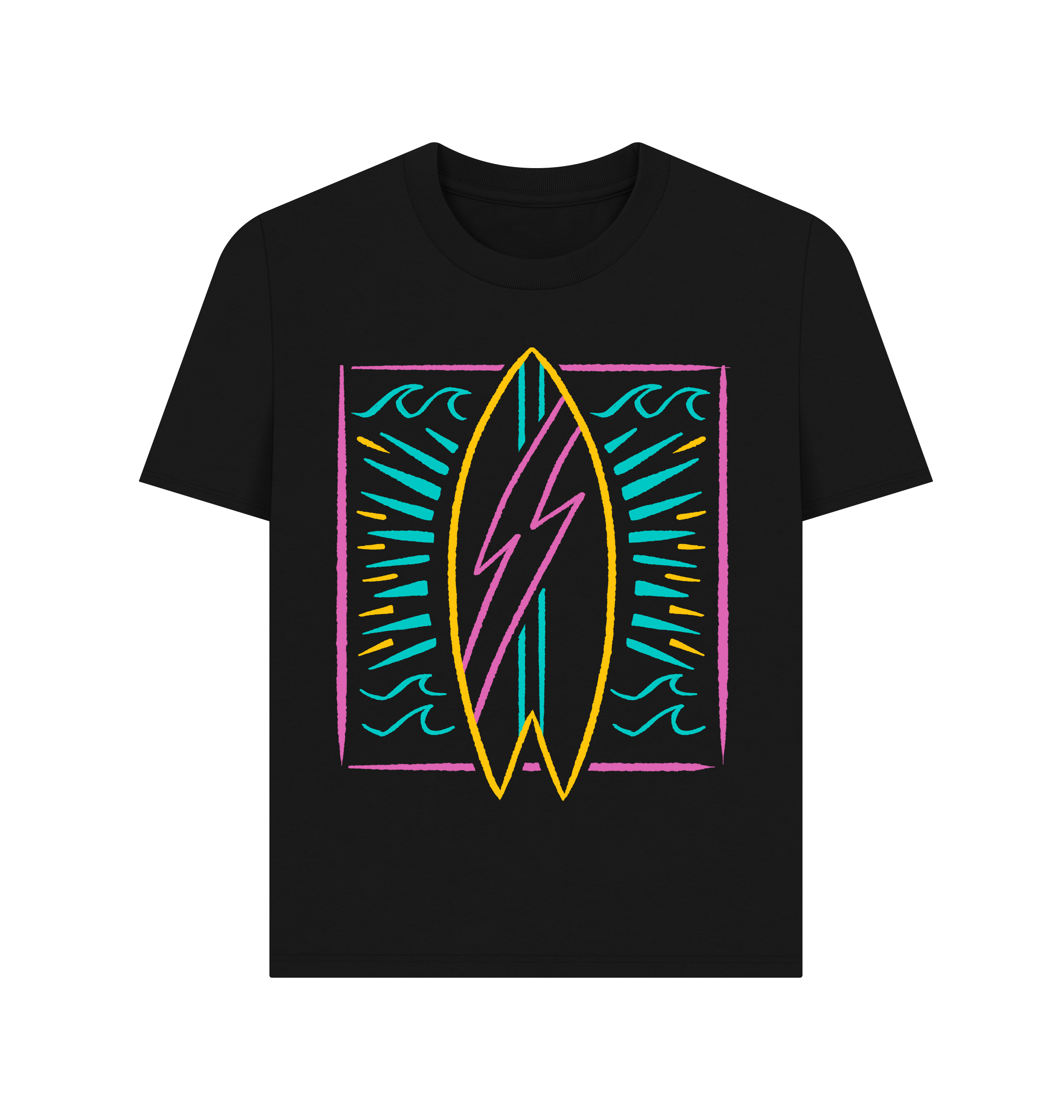 Black Printed T-shirt Front