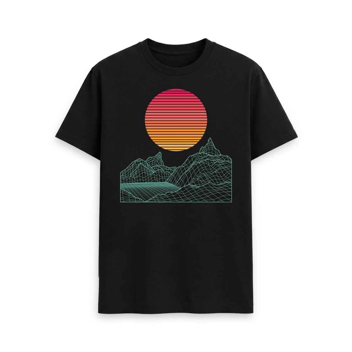 Black Printed T-shirt Front