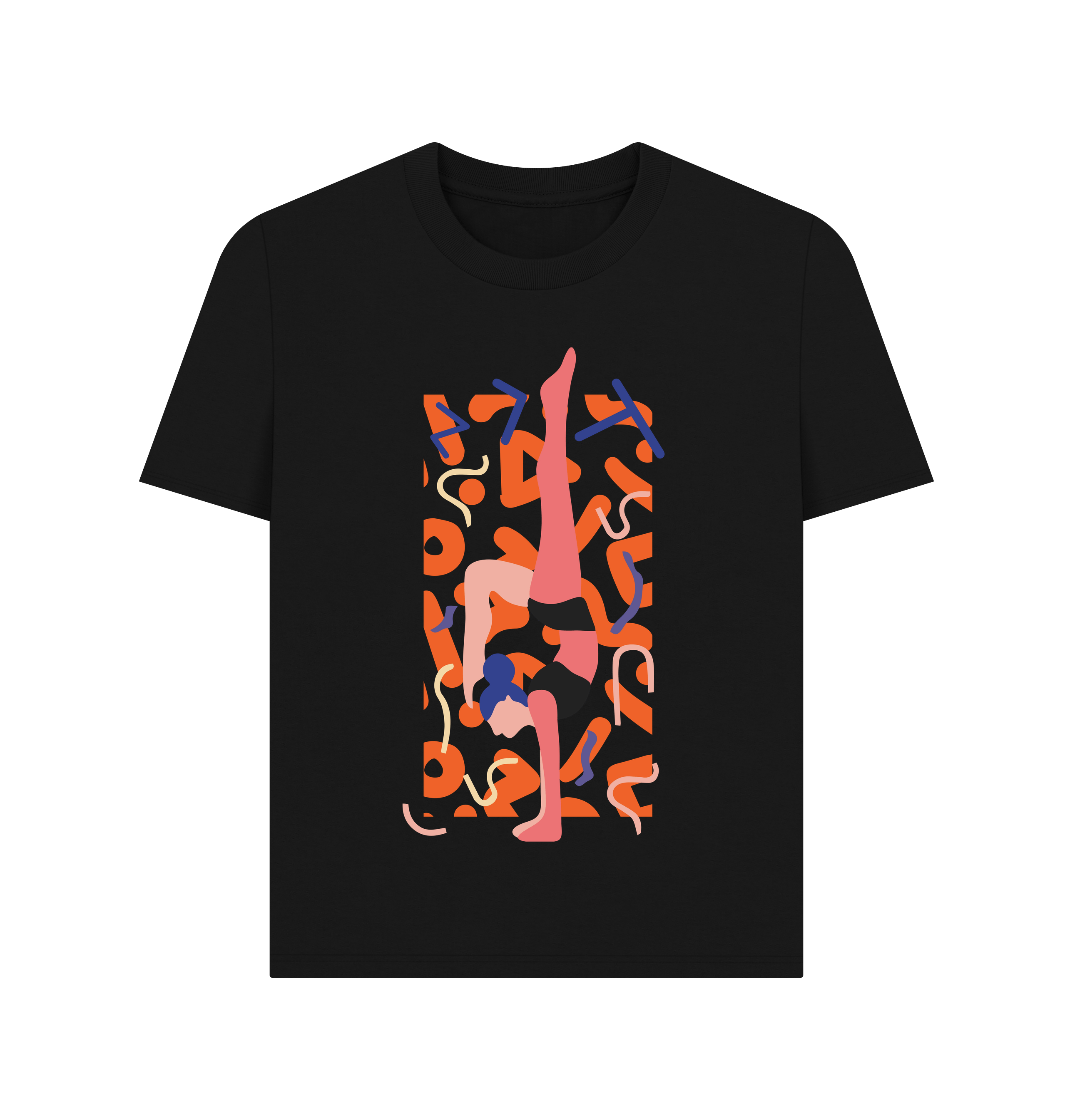 Black Printed T-shirt Front