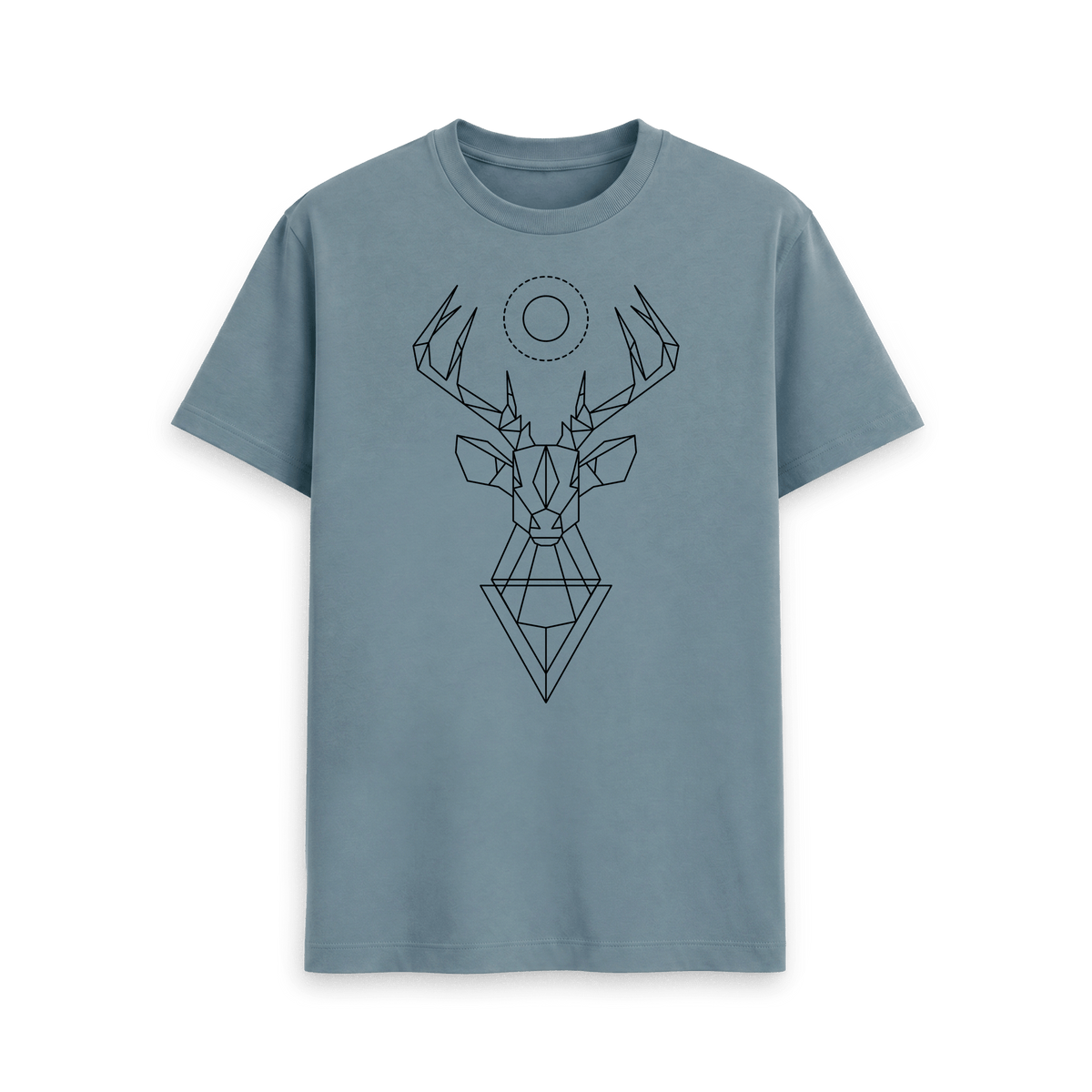 Stone Blue Printed T-shirt Front