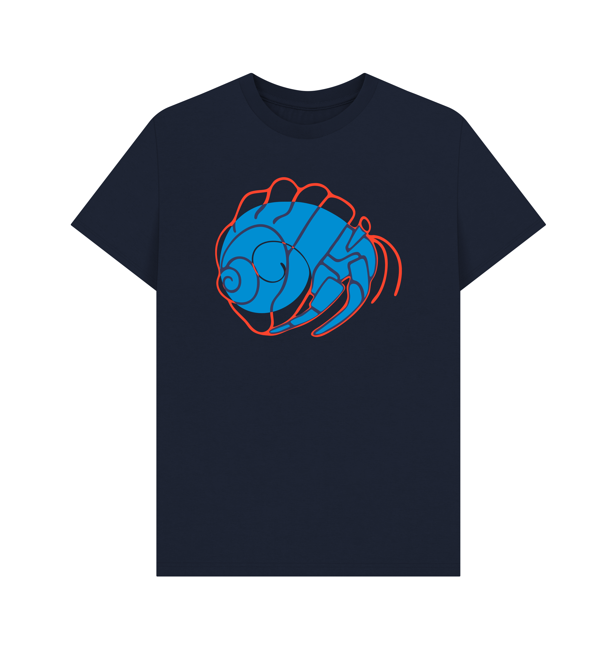 Navy Blue Printed T-shirt Front