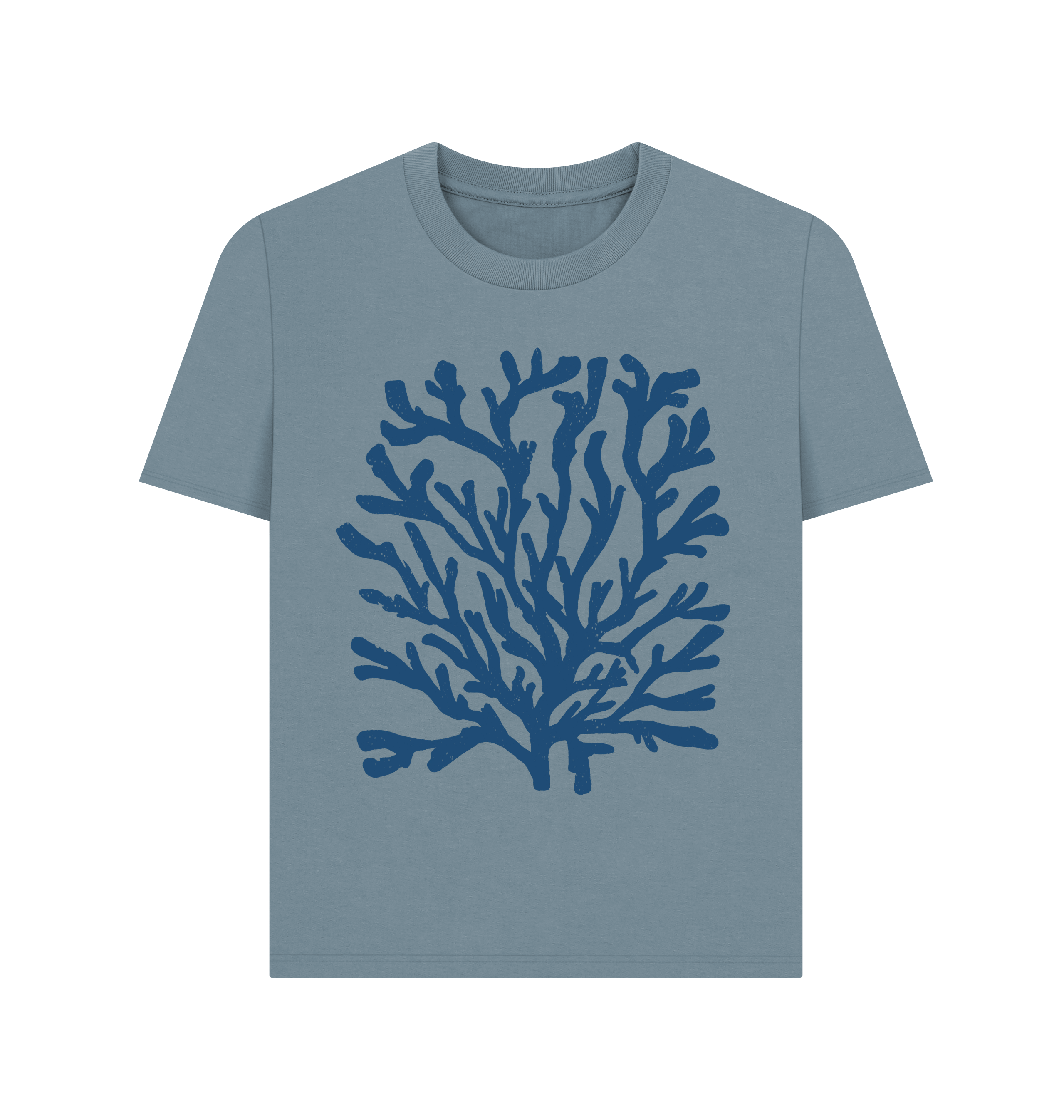 Stone Blue Printed T-shirt Front