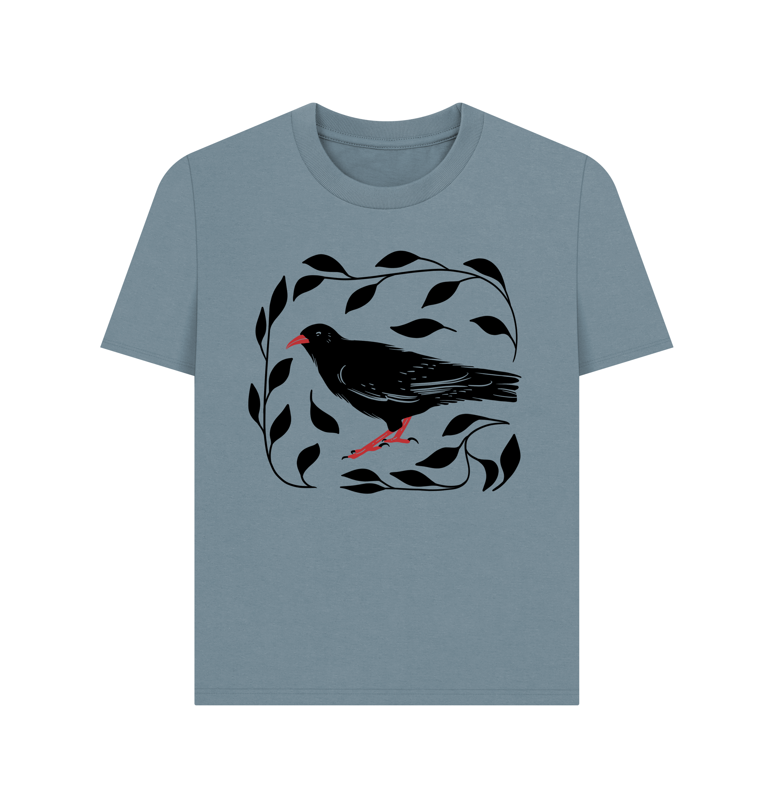 Stone Blue Printed T-shirt Front