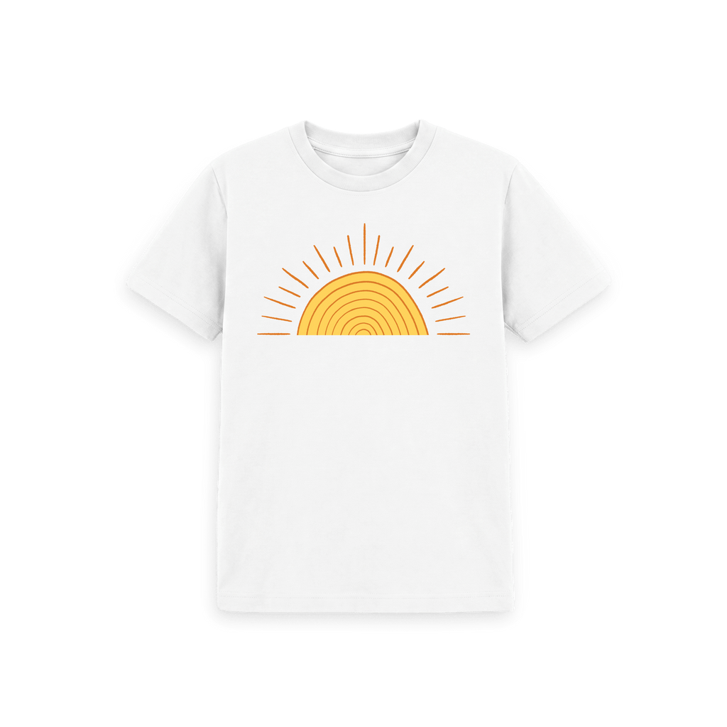 White Printed Kids T-Shirt Front