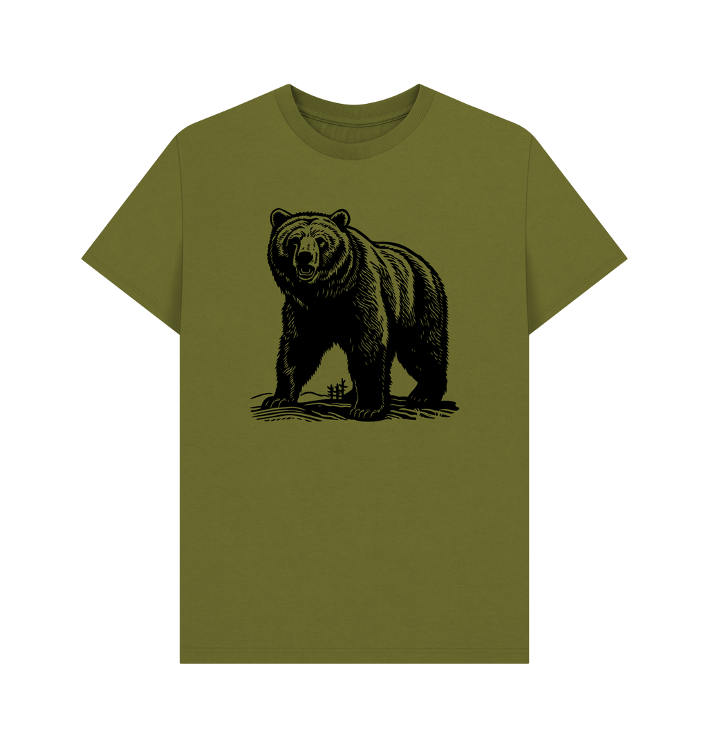 Moss Green Printed T-shirt Front