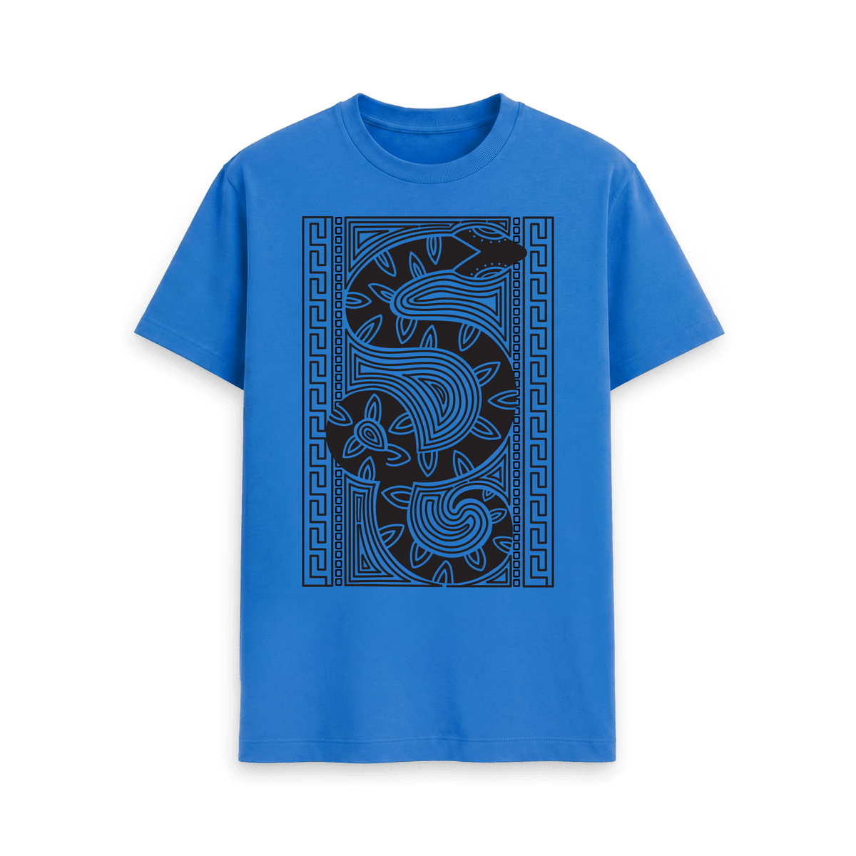 Bright Blue Printed T-shirt Front