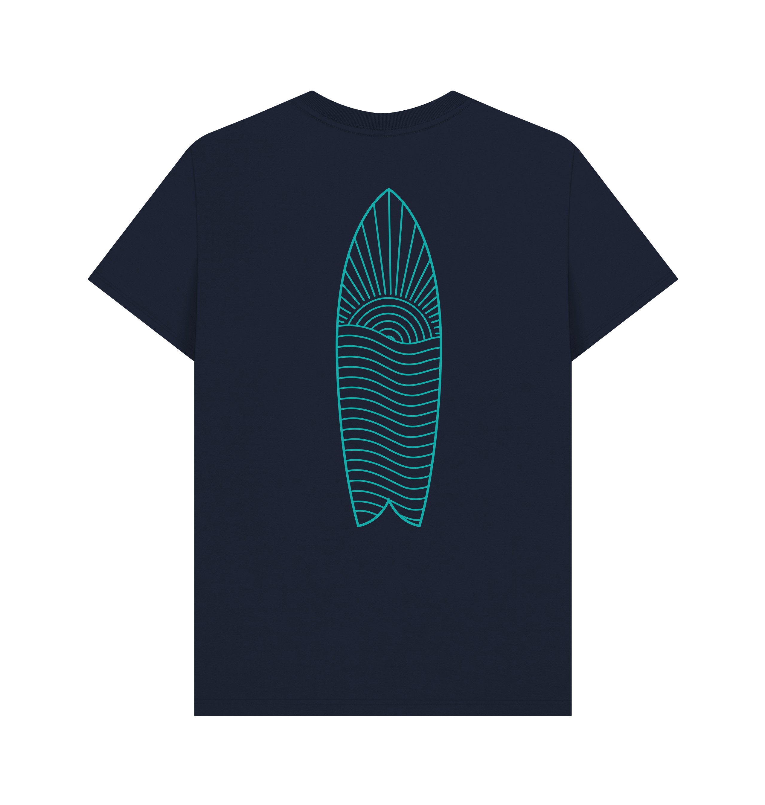 Navy Blue Printed T-shirt Back