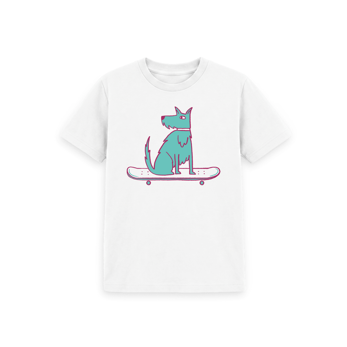 White Printed Kids T-Shirt Front