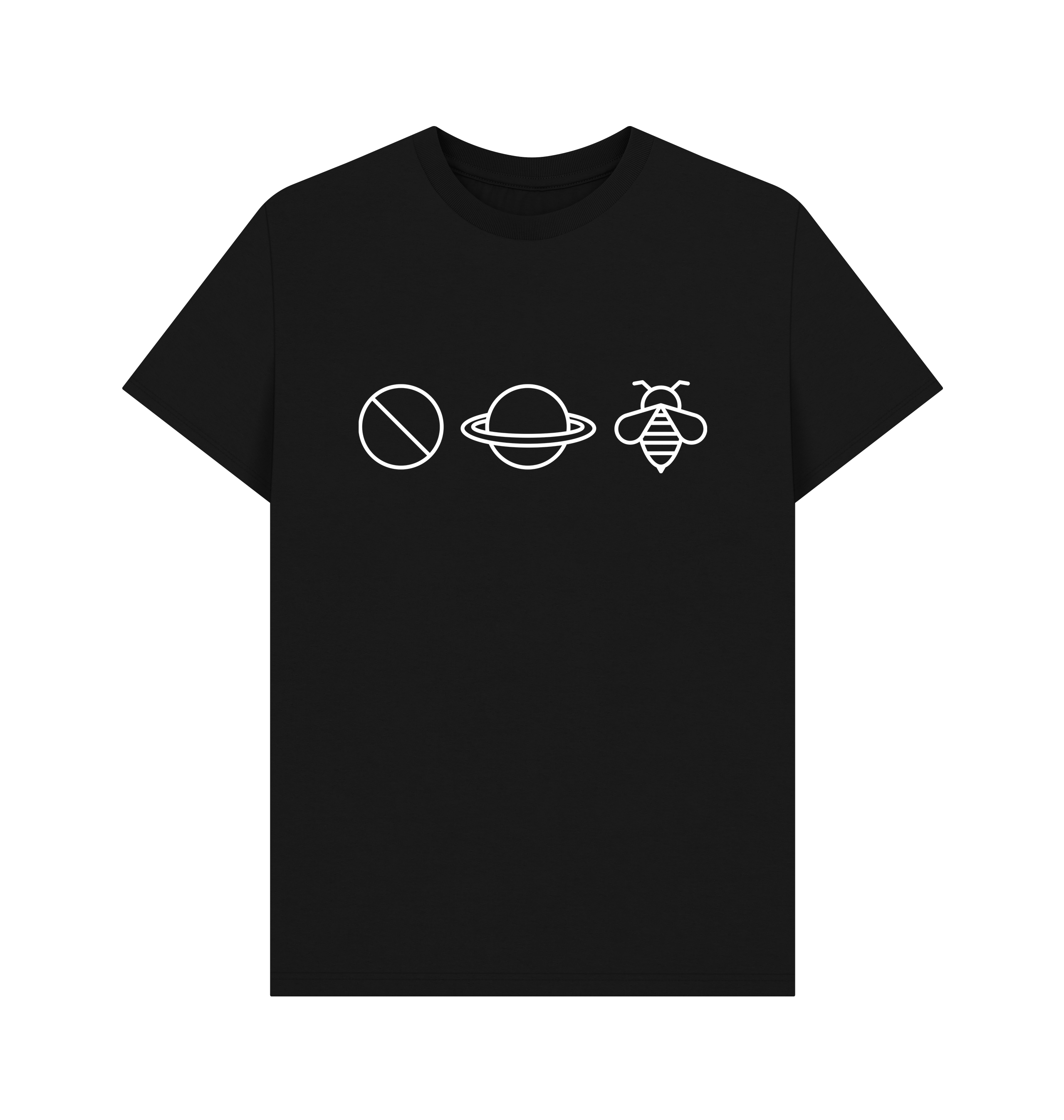 Black Printed T-shirt Front