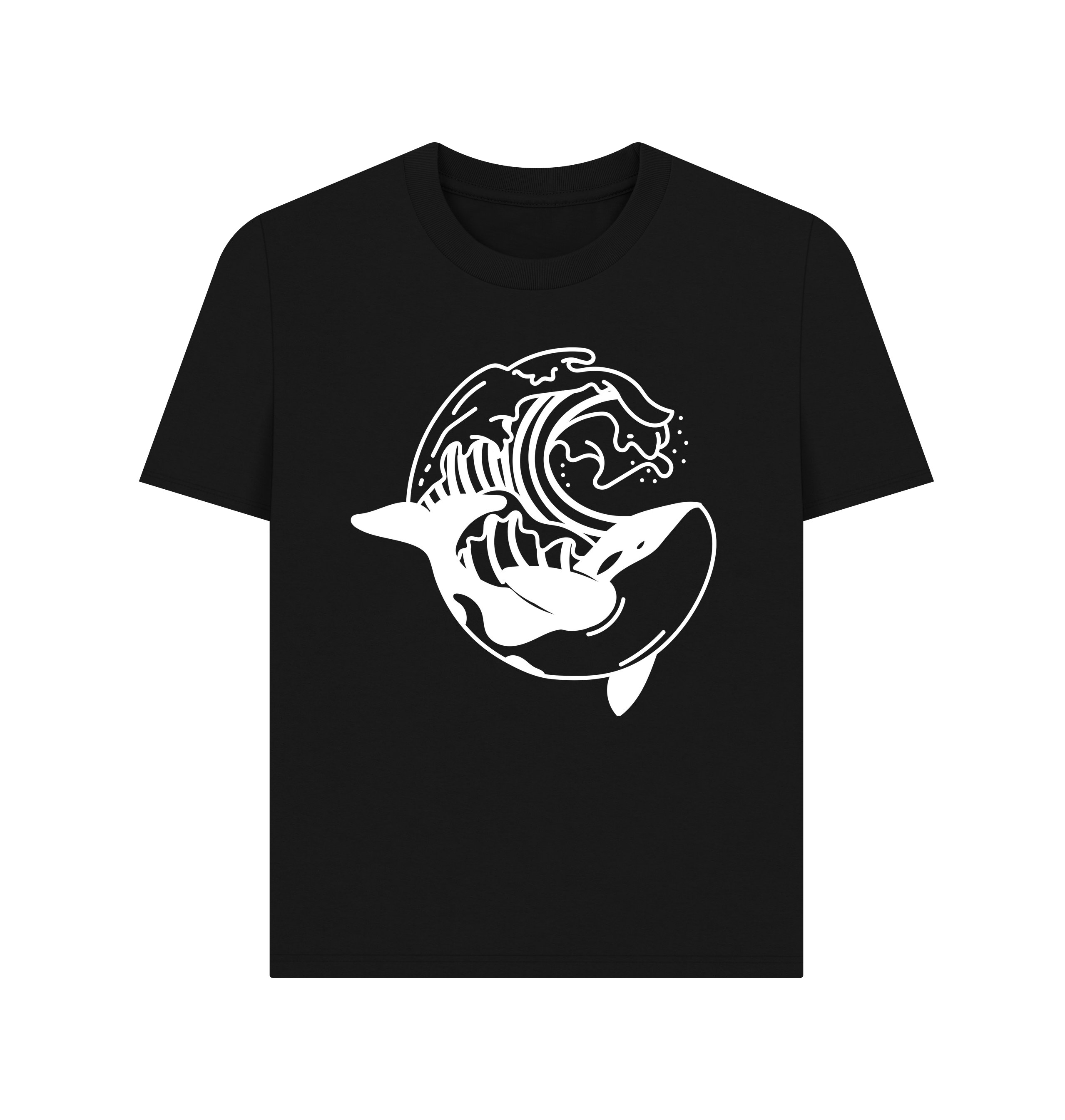 Black Printed T-shirt Front