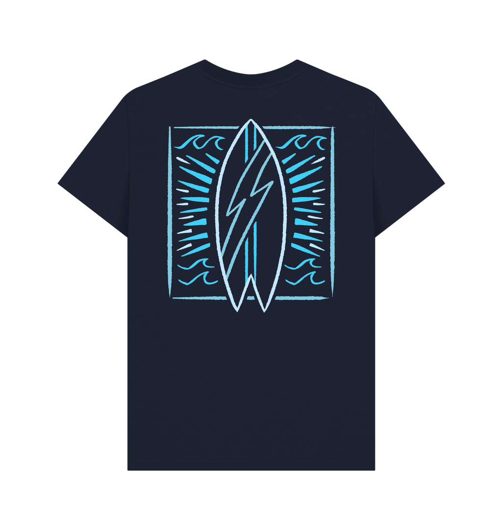 Navy Blue Printed T-shirt Back
