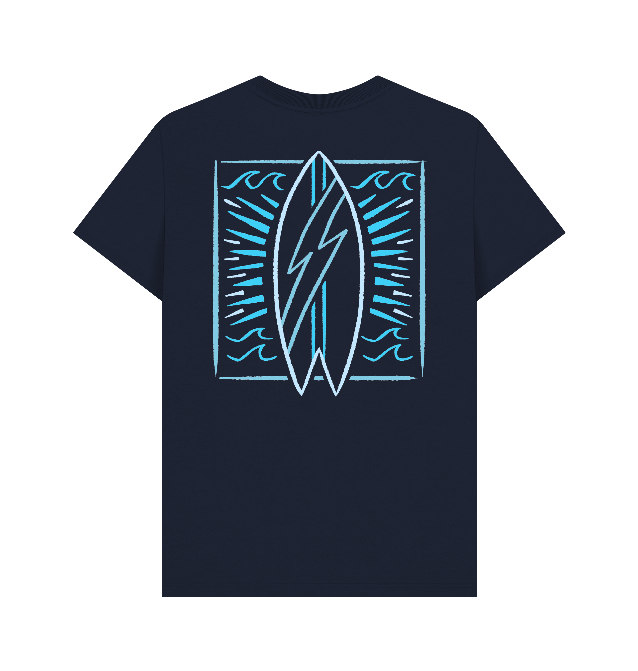 Navy Blue Printed T-shirt Back