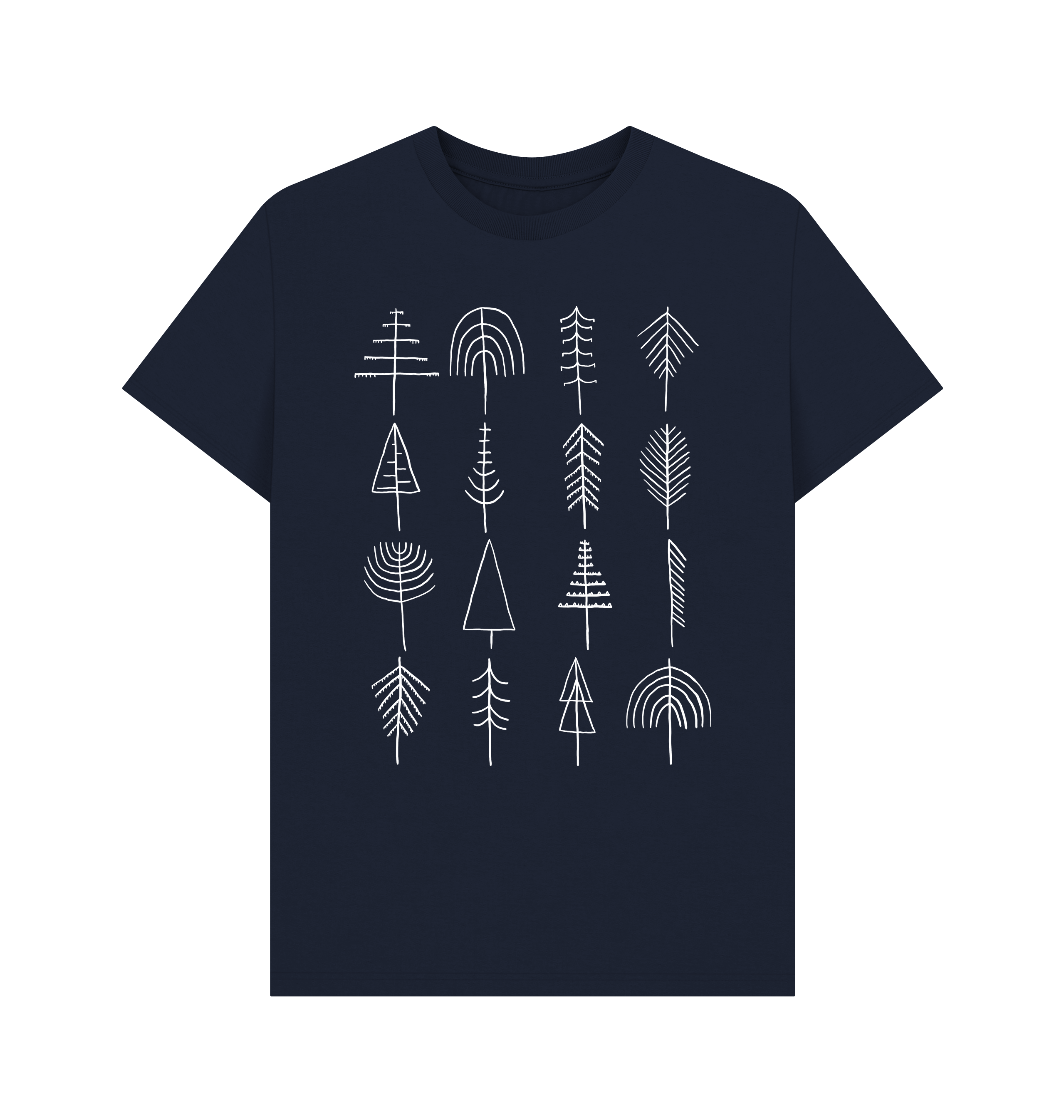 Navy Blue Printed T-shirt Front