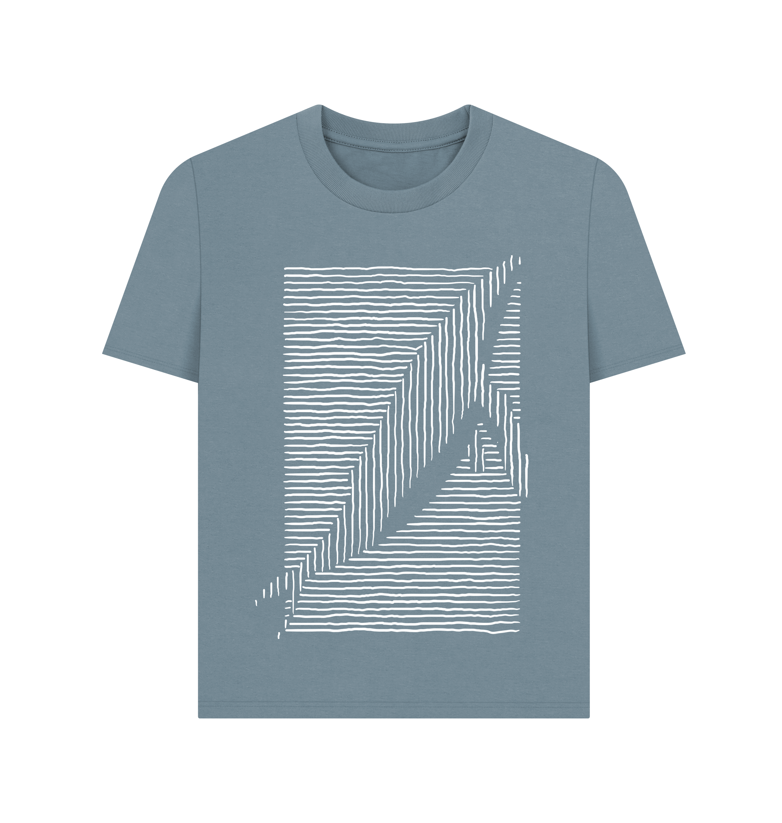 Stone Blue Printed T-shirt Front