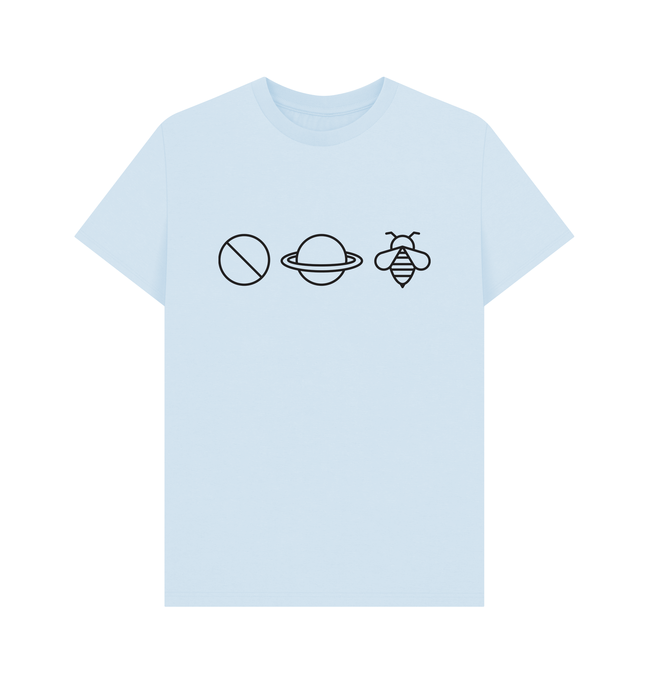 Sky Blue Printed T-shirt Front