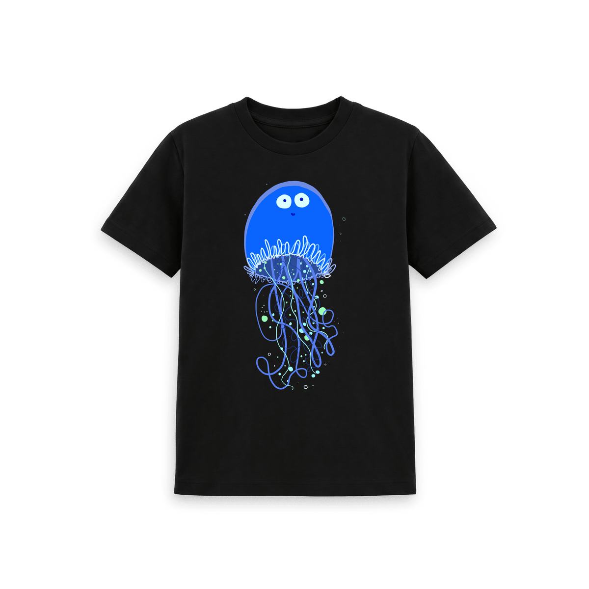 Black Printed Kids T-Shirt Front