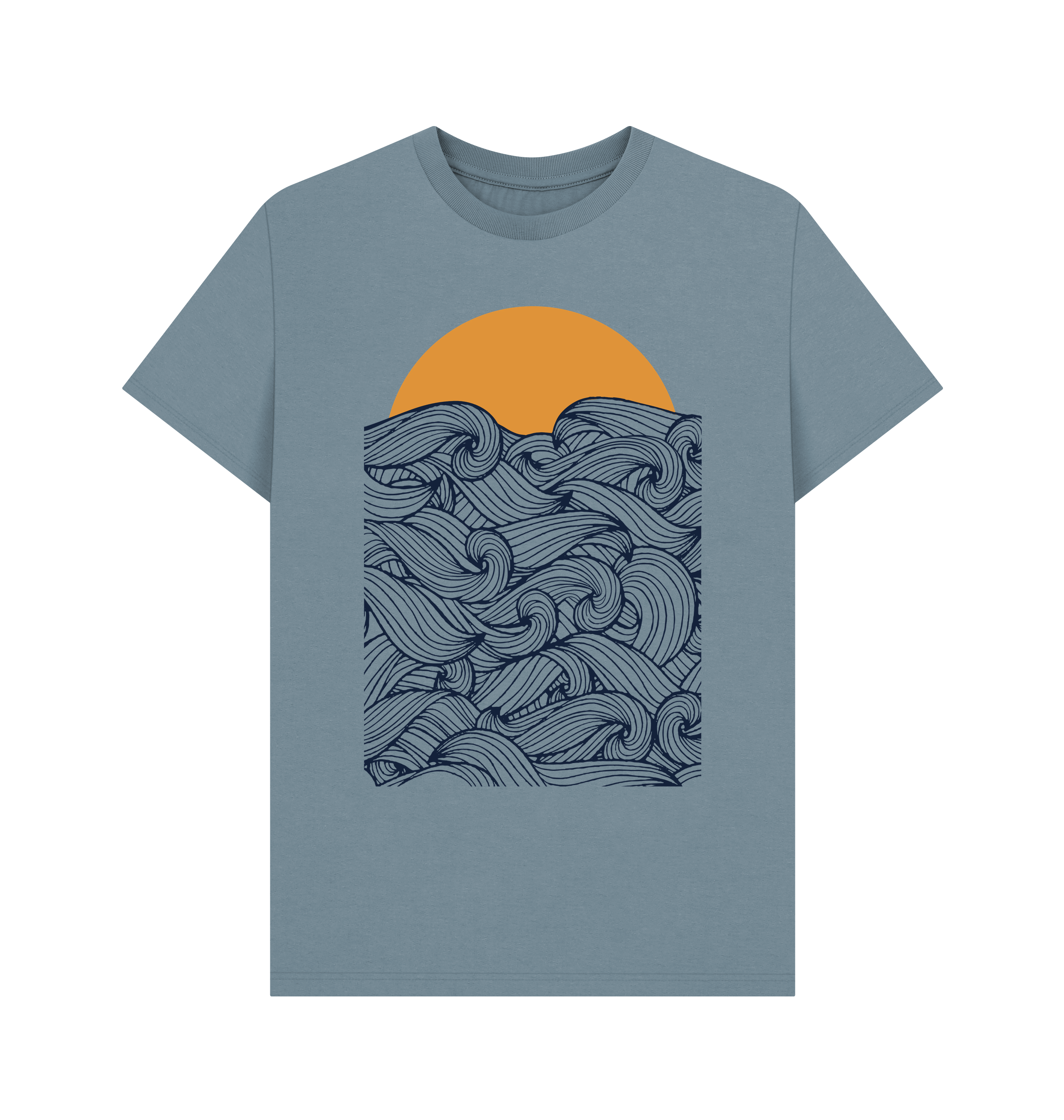 Stone Blue Printed T-shirt Front