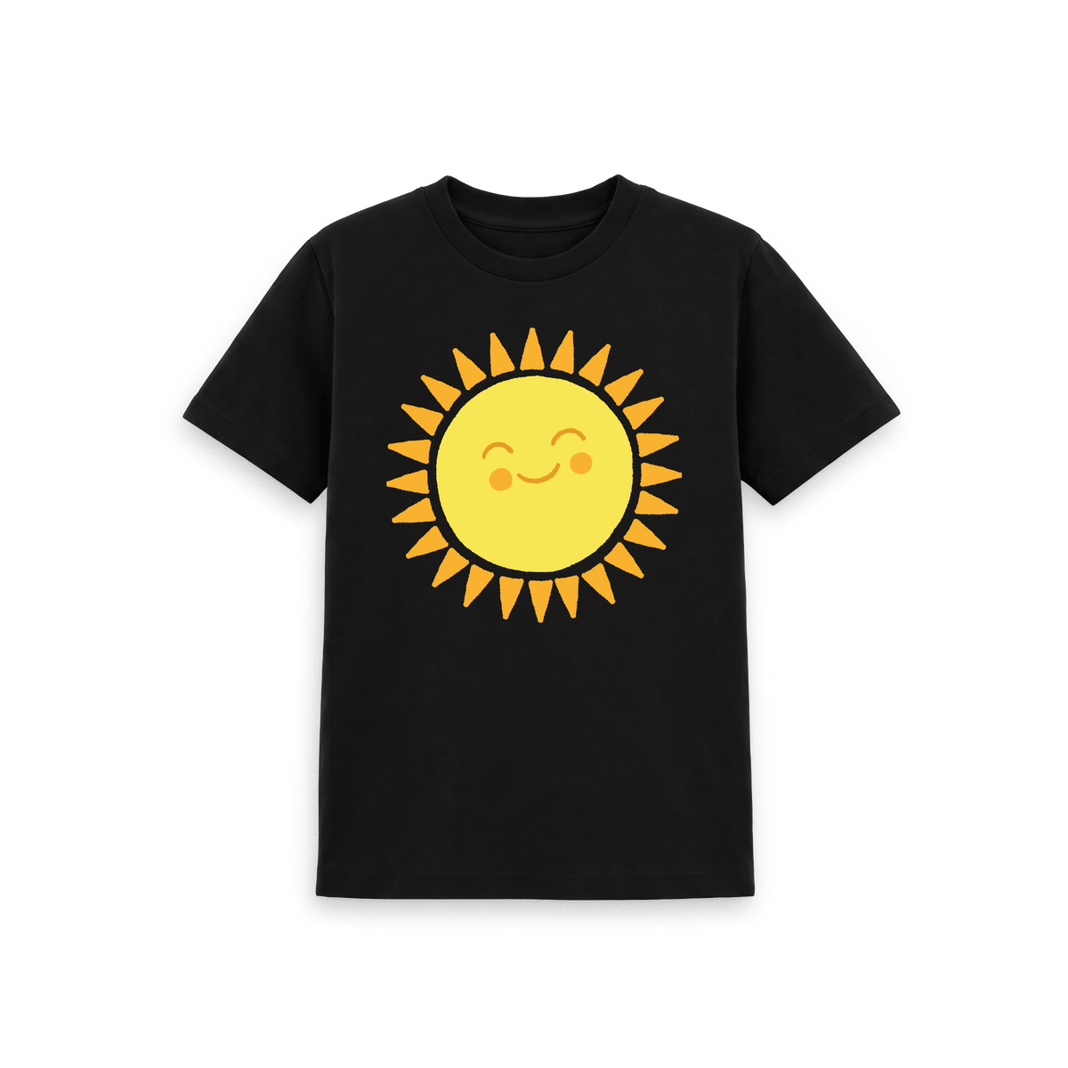 Black Printed Kids T-Shirt Front