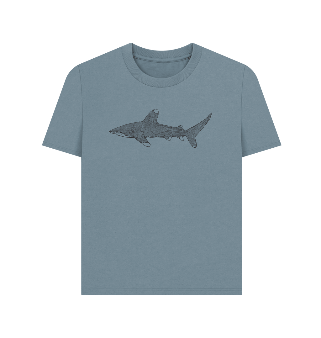 Stone Blue Printed T-shirt Front