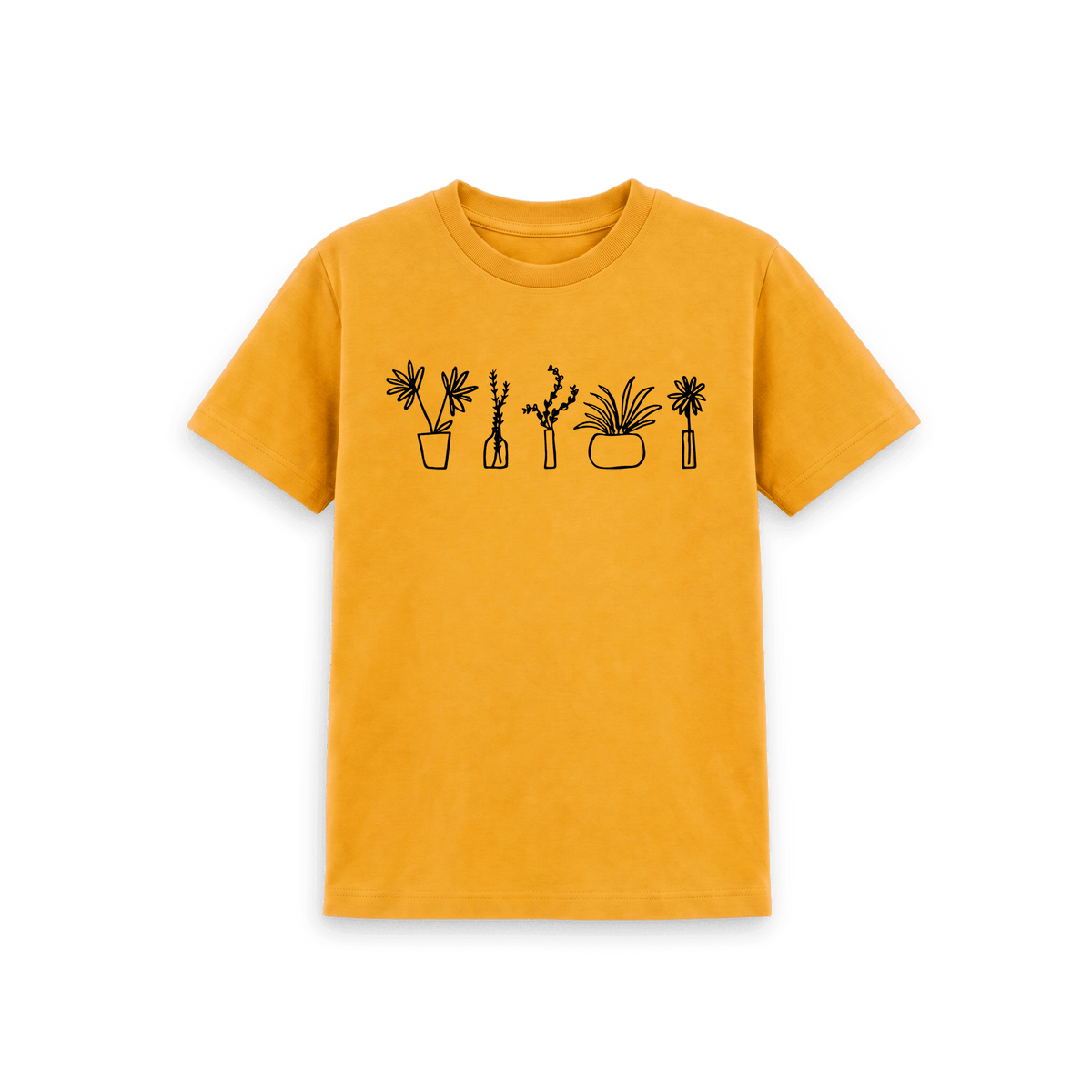 Mustard Printed Kids T-Shirt Front