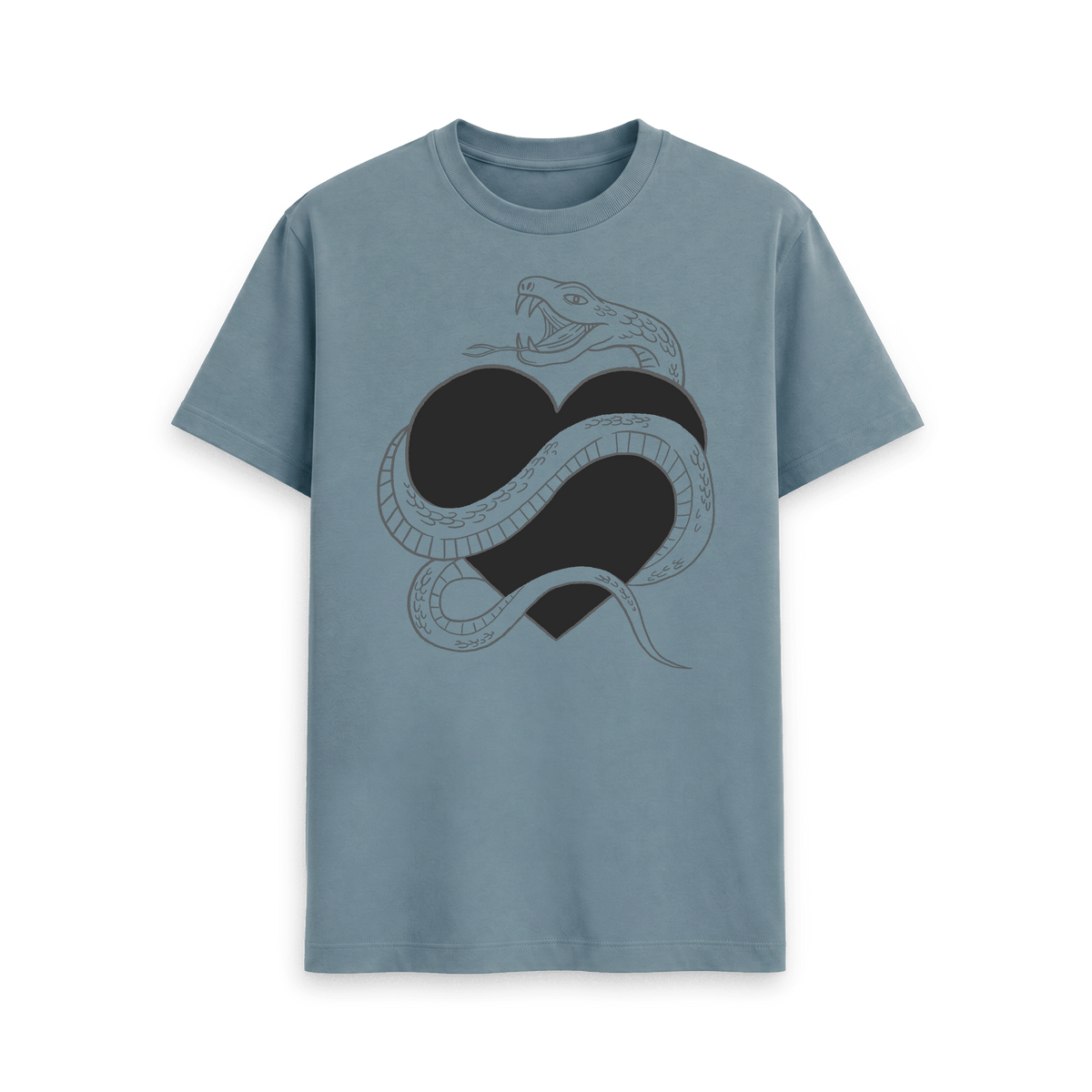 Stone Blue Printed T-shirt Front