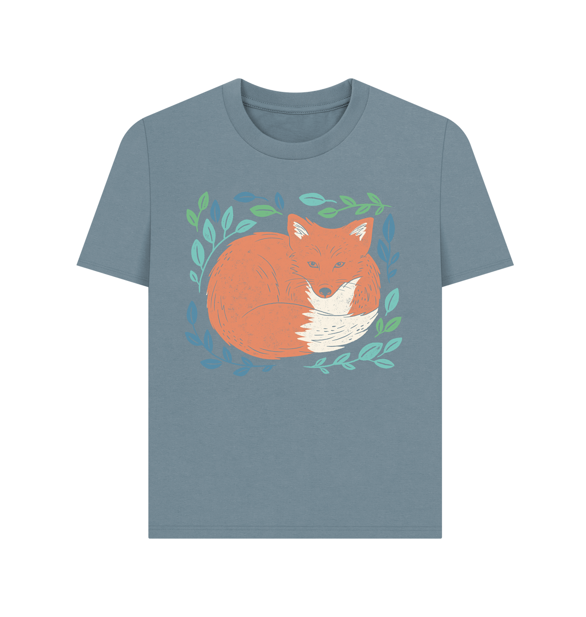 Stone Blue Printed T-shirt Front
