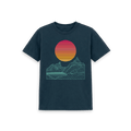 Denim Blue Printed Kids T-Shirt Front