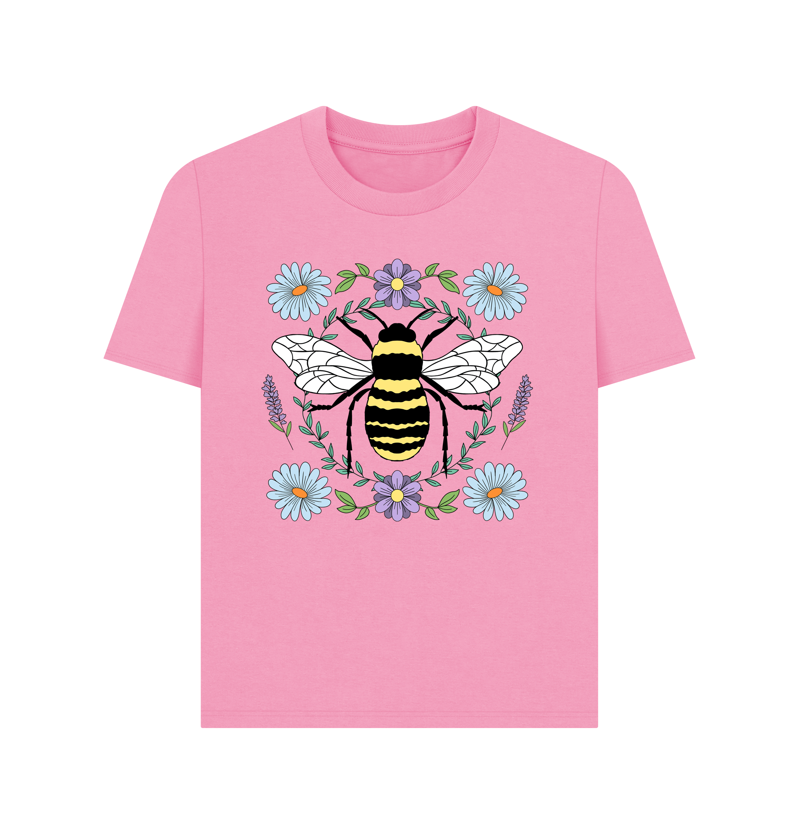 Rose Pink Printed T-shirt Front