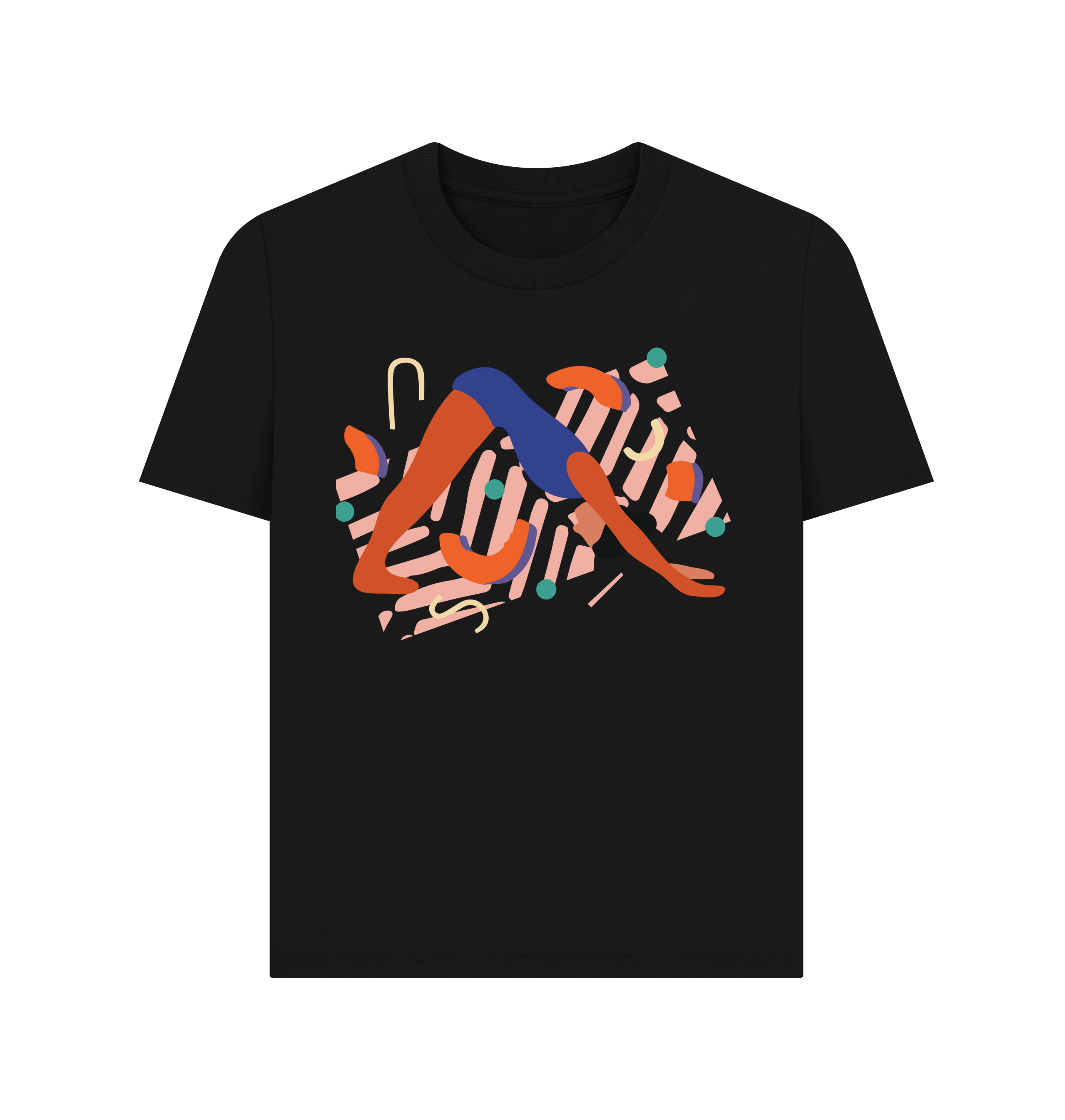 Black Printed T-shirt Front