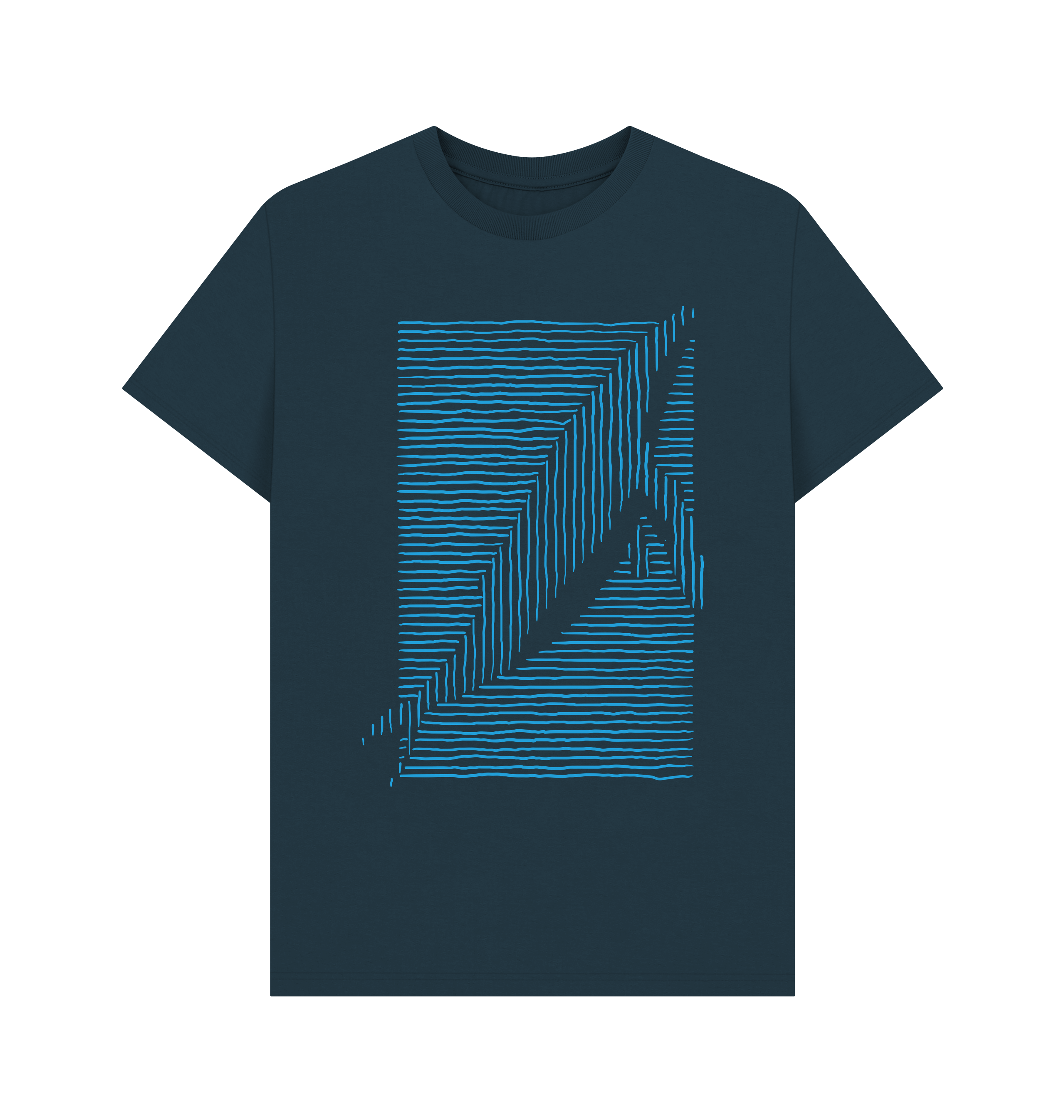 Denim Blue Printed T-shirt Front