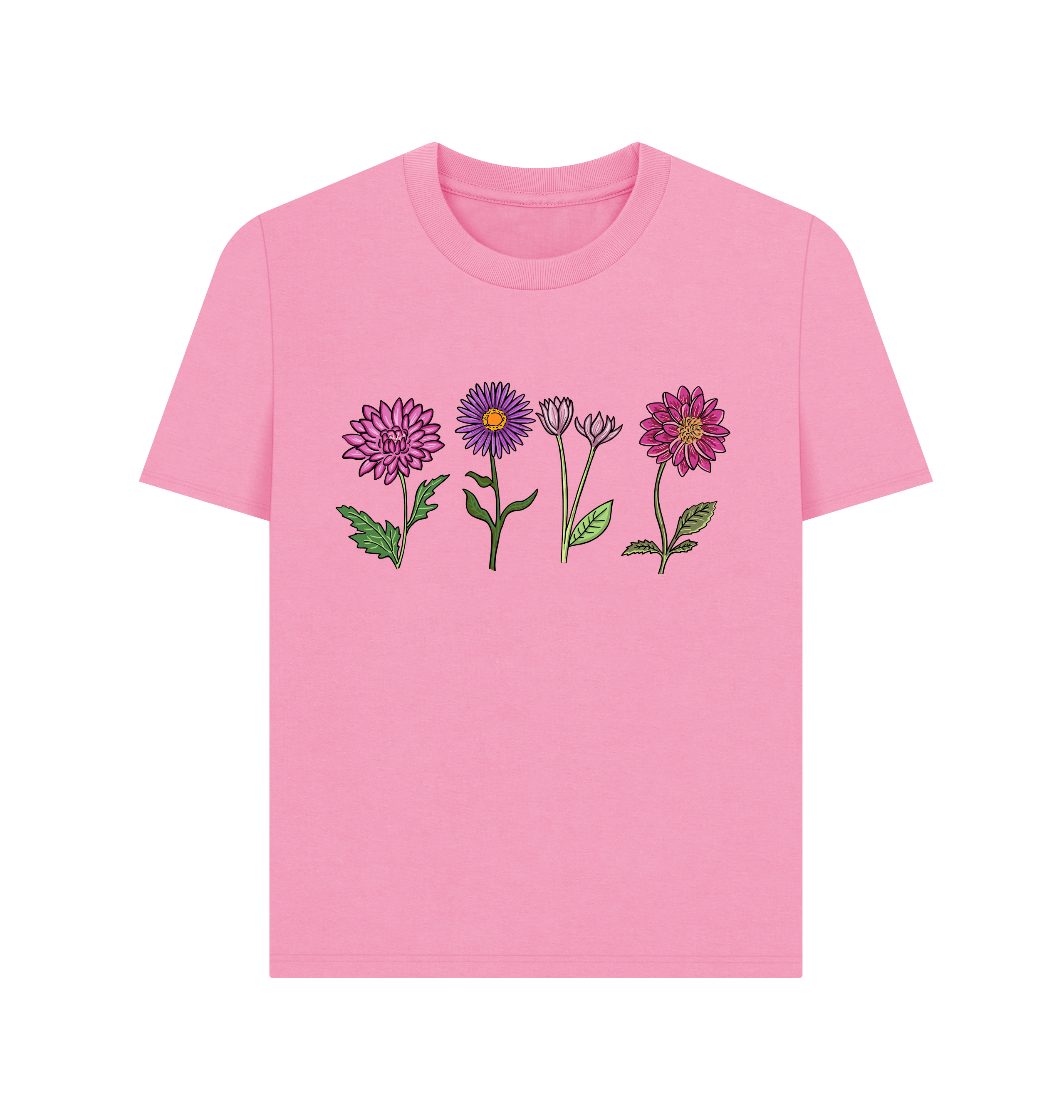 Rose Pink Printed T-shirt Front