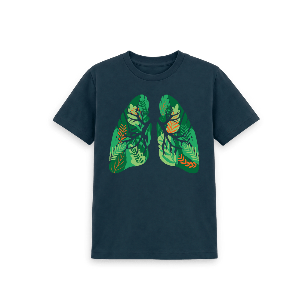 Denim Blue Printed Kids T-Shirt Front