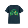 Denim Blue Printed Kids T-Shirt Front