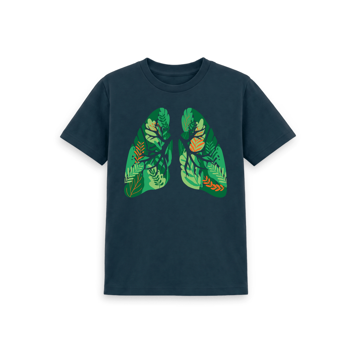 Denim Blue Printed Kids T-Shirt Front