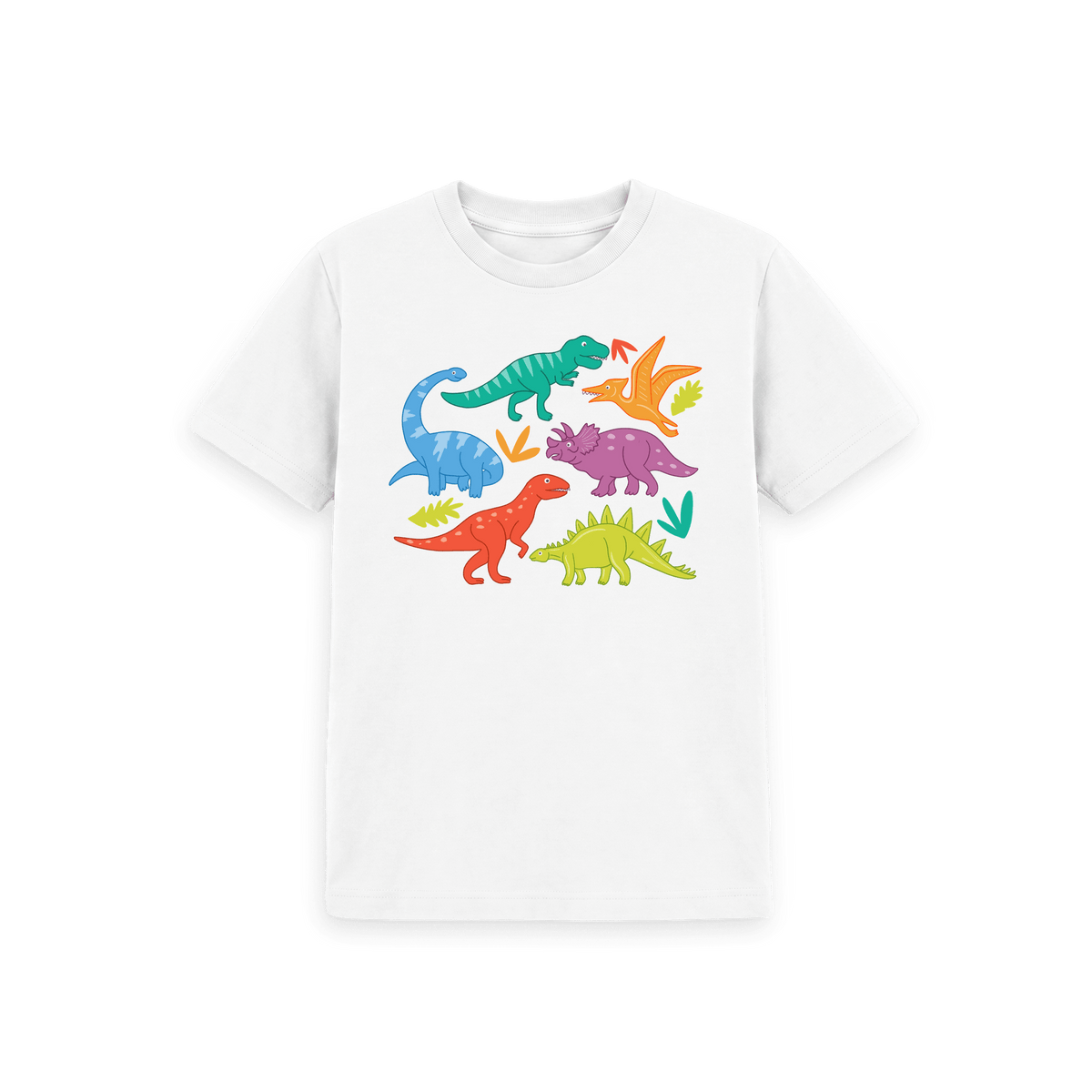 White Printed Kids T-Shirt Front