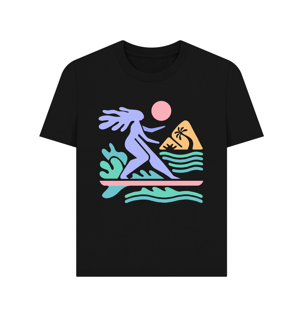 Black Printed T-shirt Front