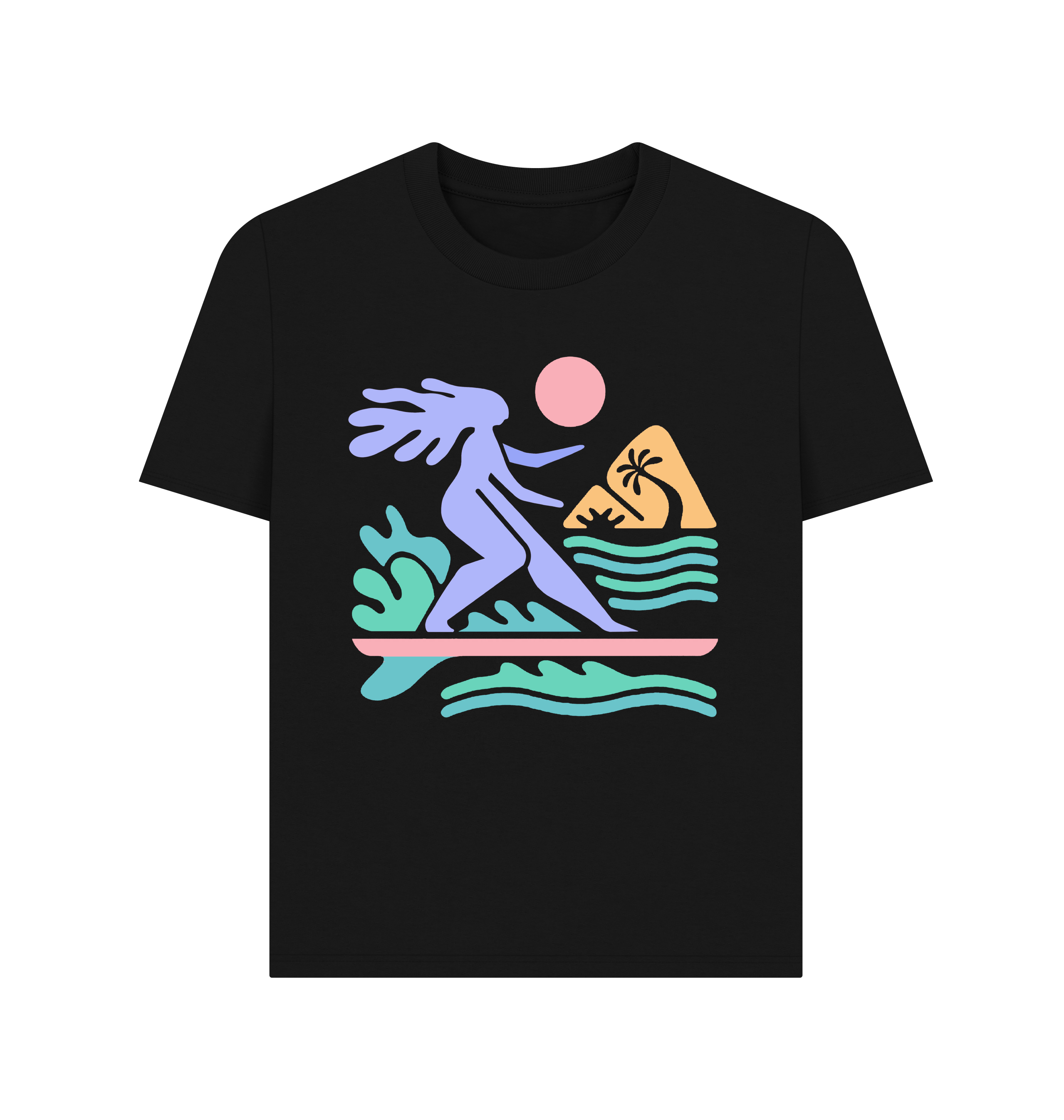 Black Printed T-shirt Front