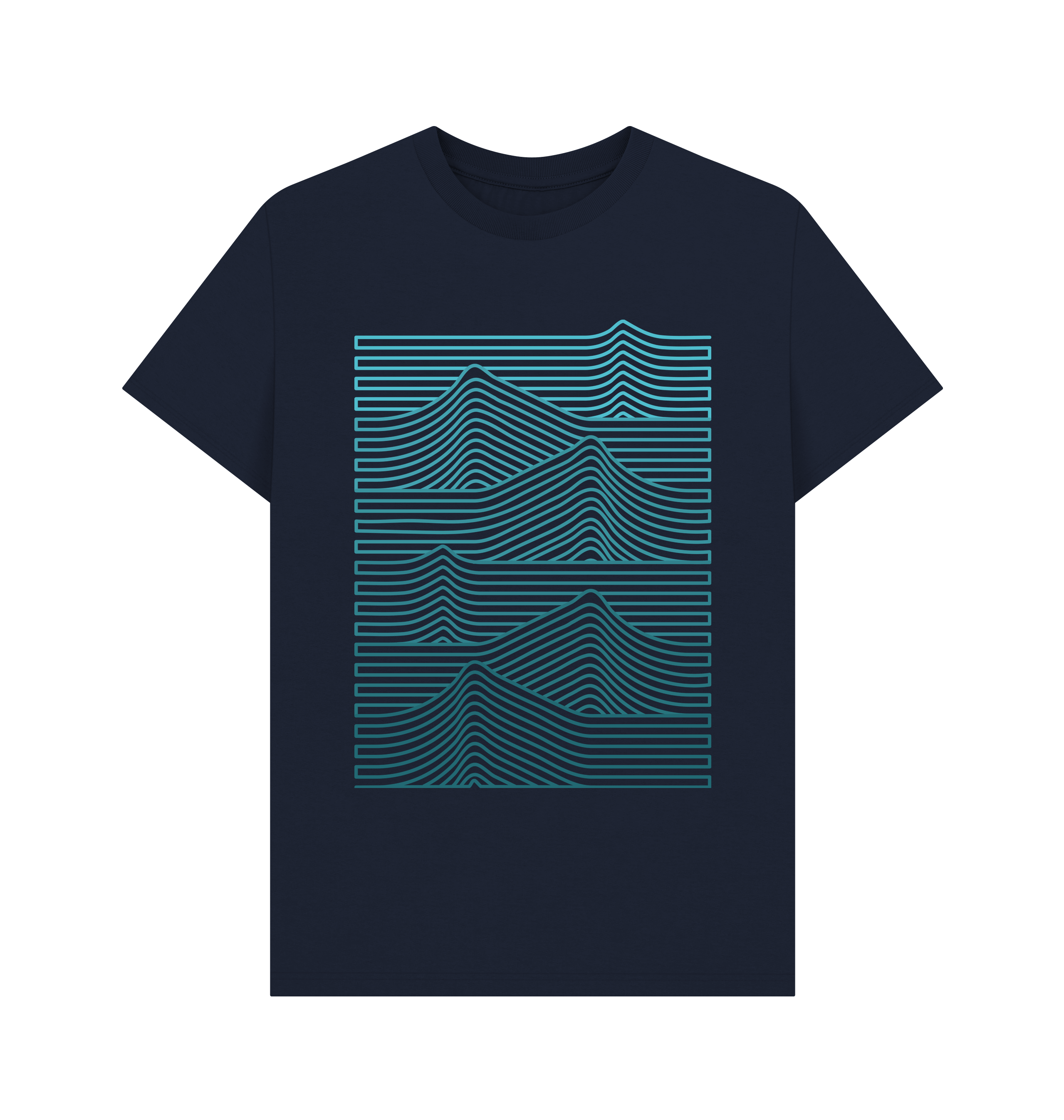 Navy Blue Printed T-shirt Front