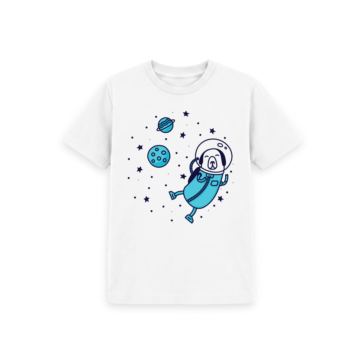 White Printed Kids T-Shirt Front