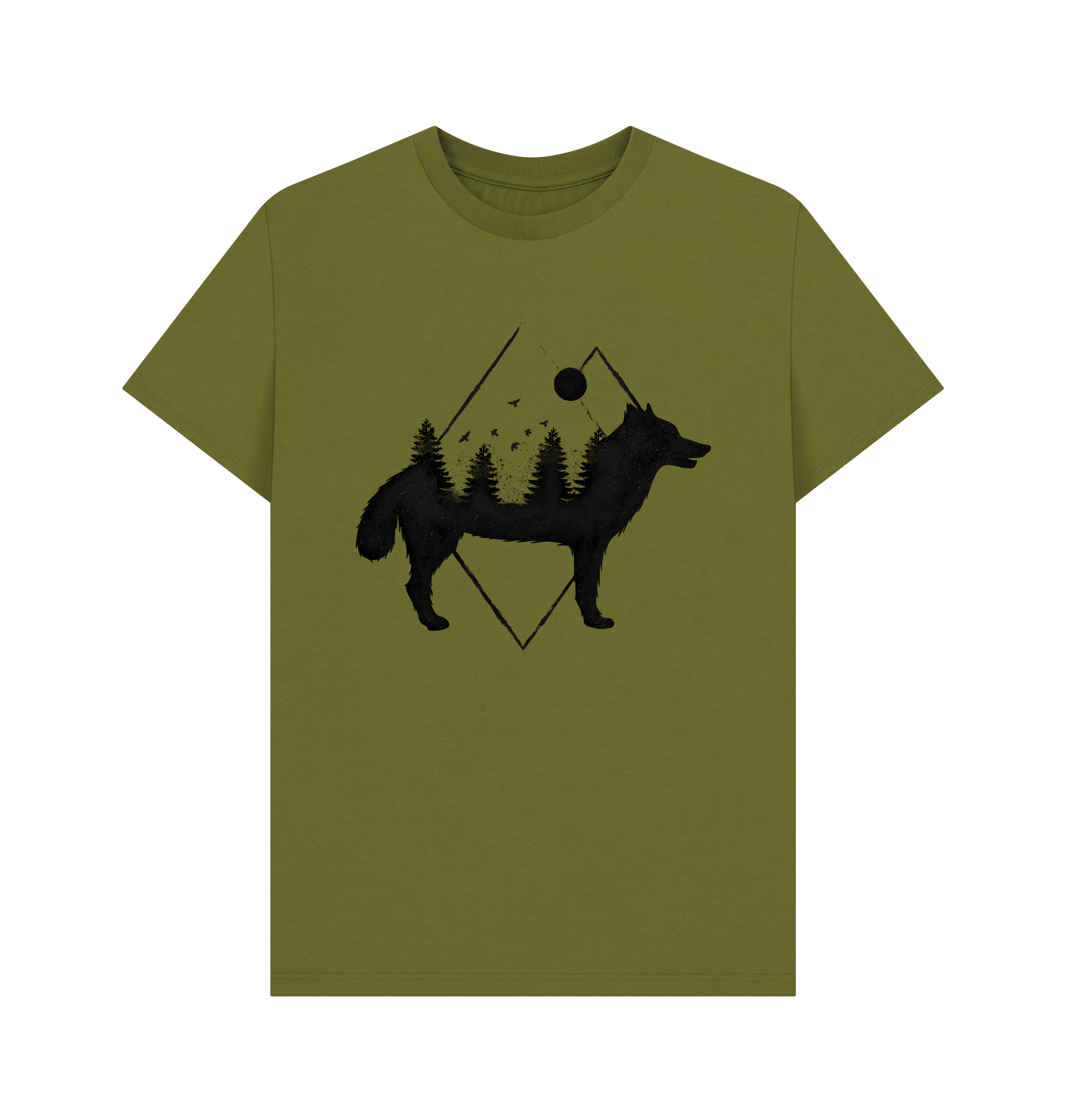 Moss Green Printed T-shirt Front