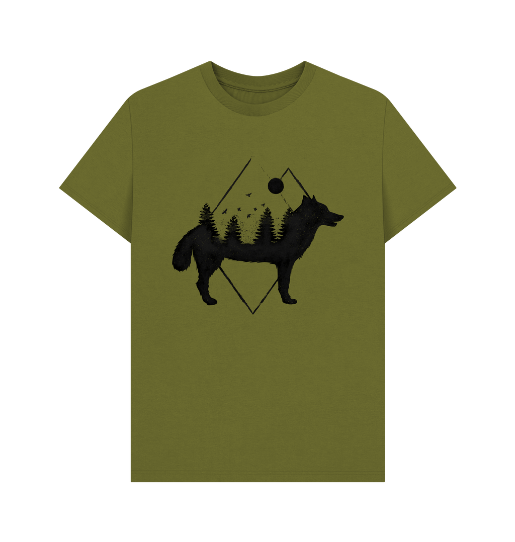 Moss Green Printed T-shirt Front