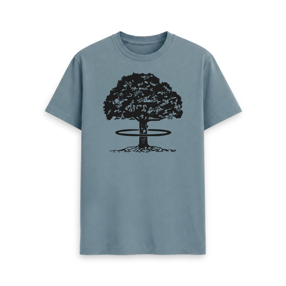 Stone Blue Printed T-shirt Front