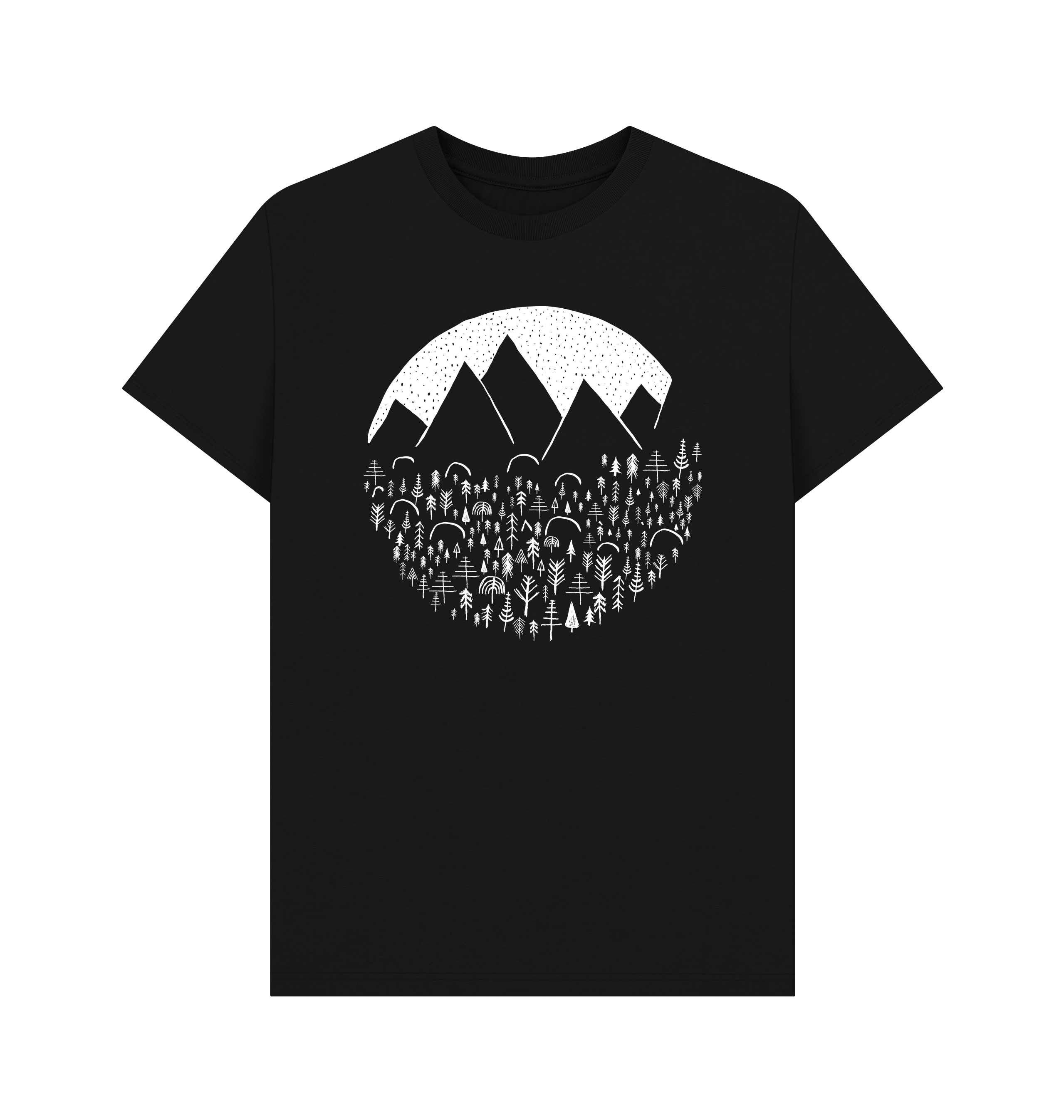 Black Printed T-shirt Front