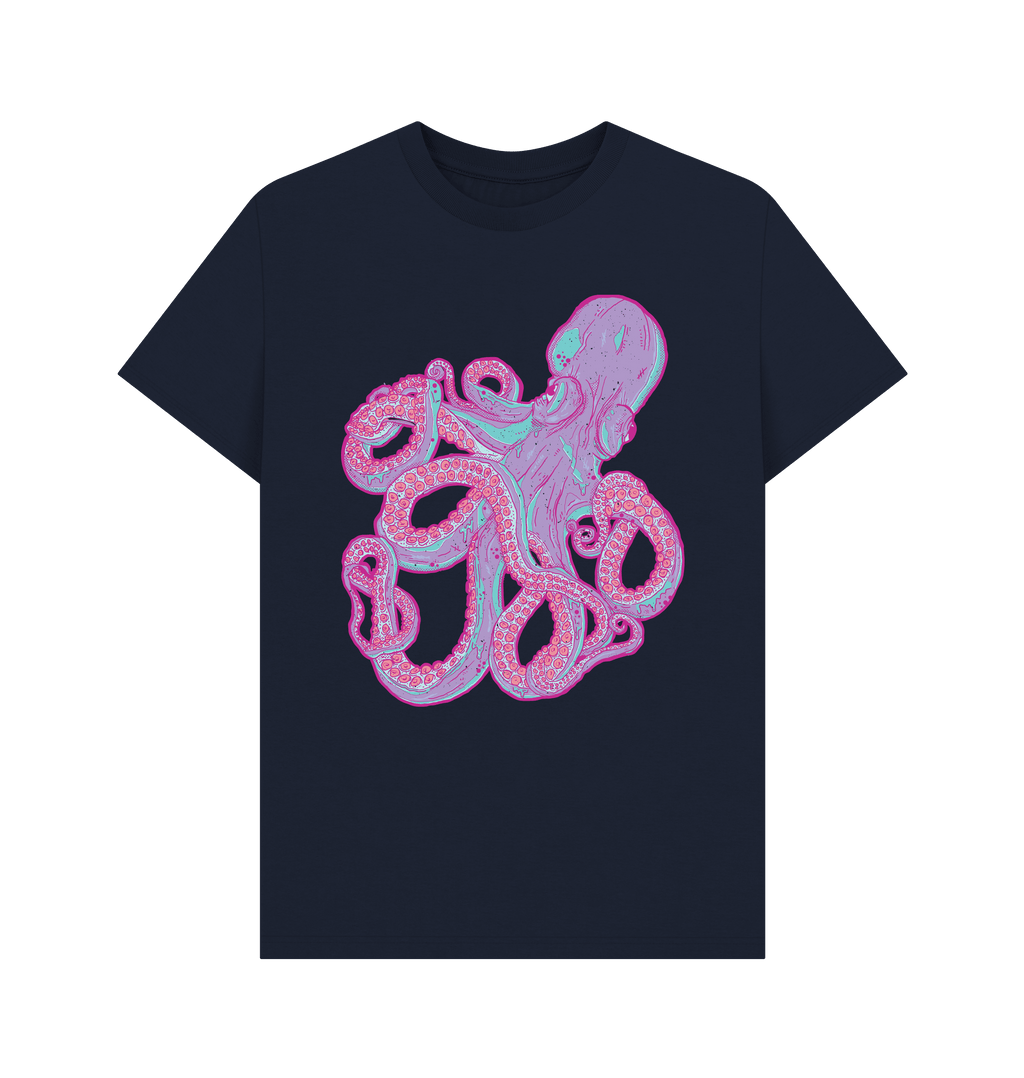 Navy Blue Printed T-shirt Front