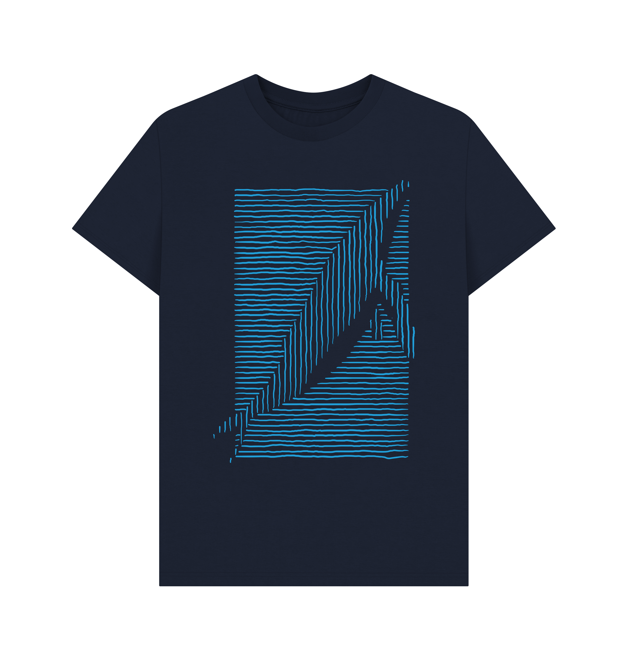 Navy Blue Printed T-shirt Front
