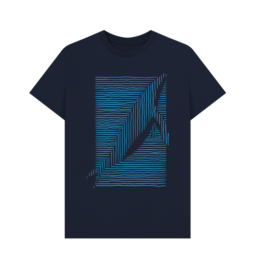 Navy Blue Printed T-shirt Front